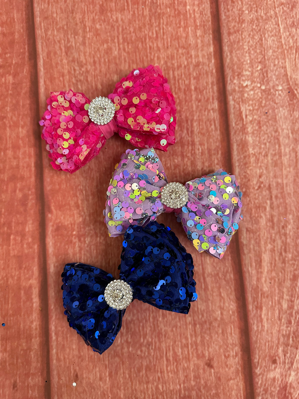 Sequin hair bow piggy size