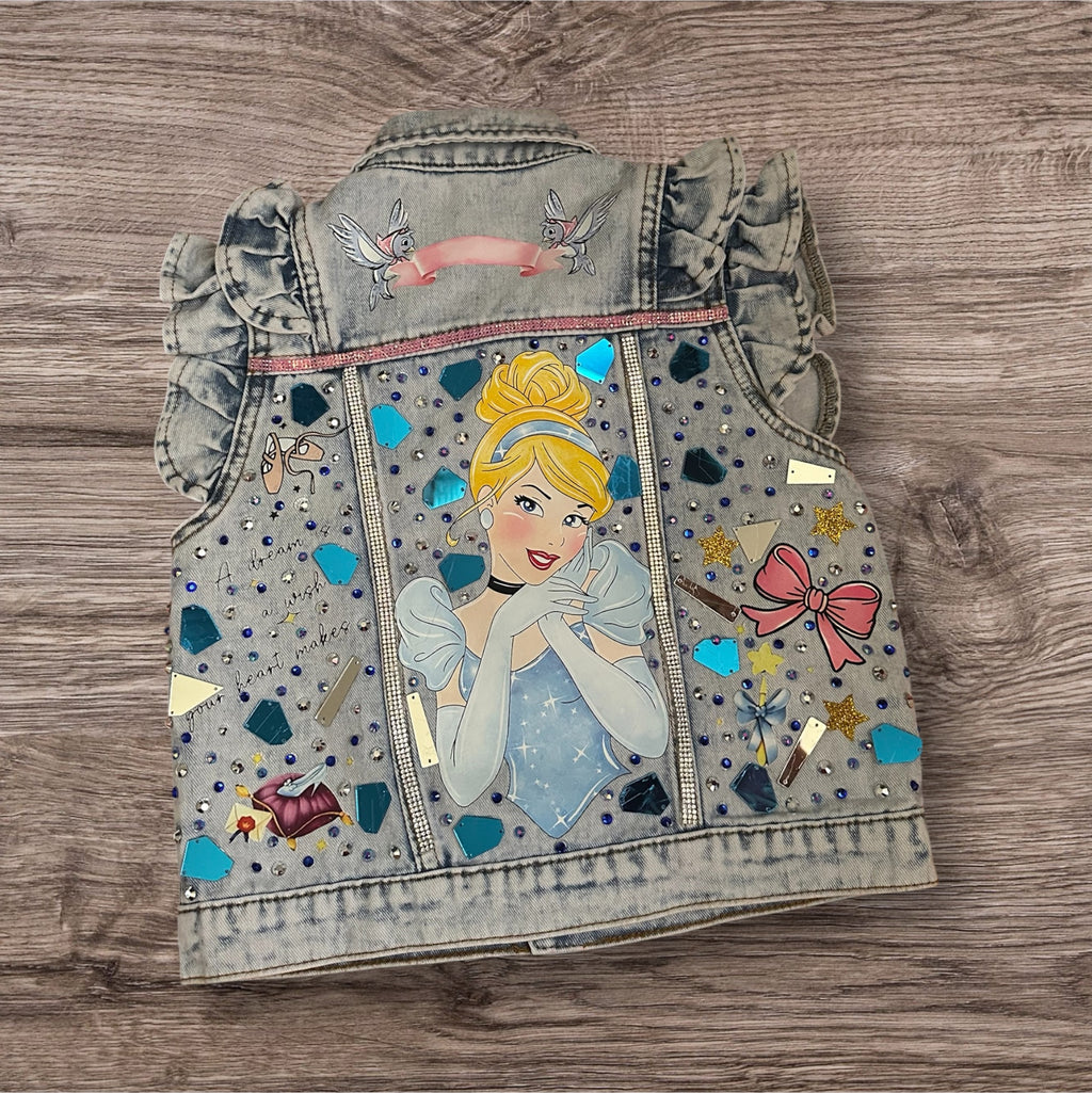 7y Cinderella denim vest