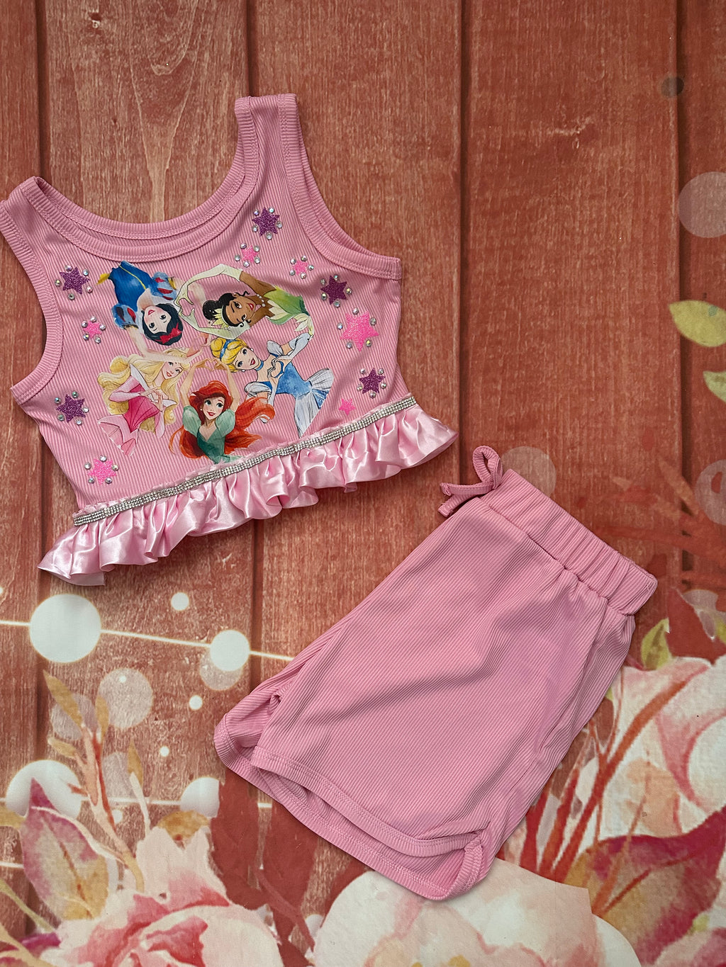 7y princess shorts set
