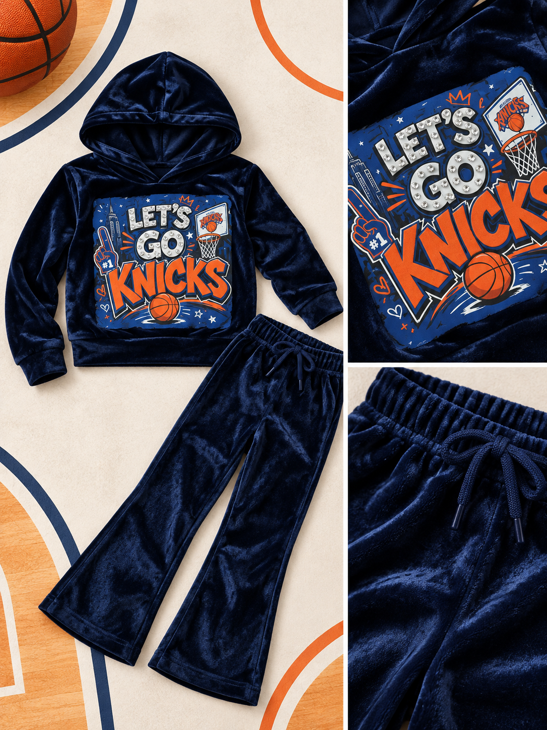 4y Knicks velour set