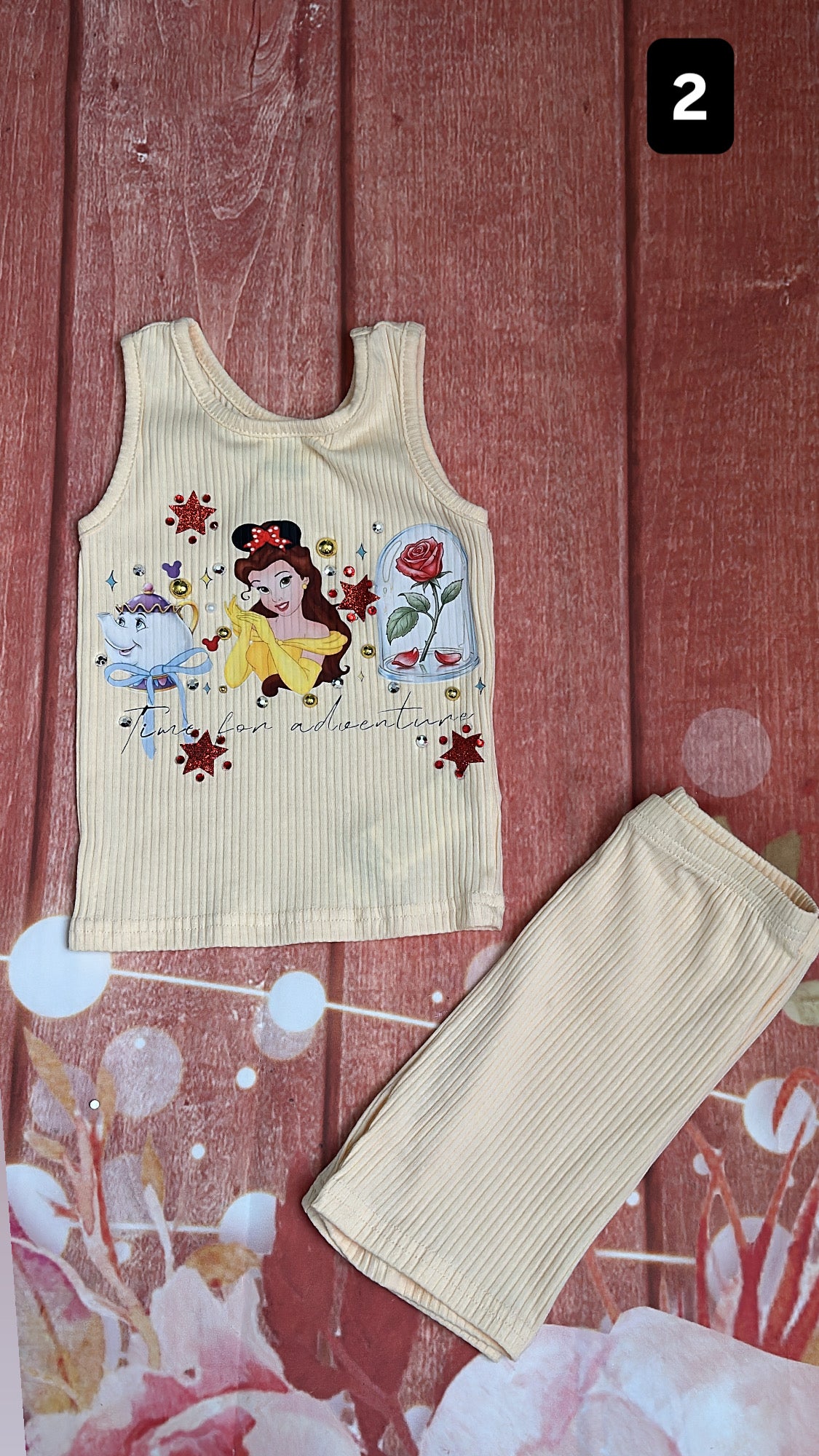 2t Belle princess short set