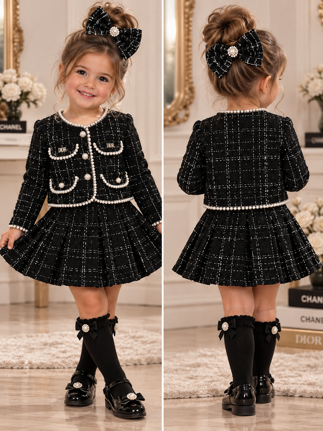 2/3 Inspired skirt suit set with clip