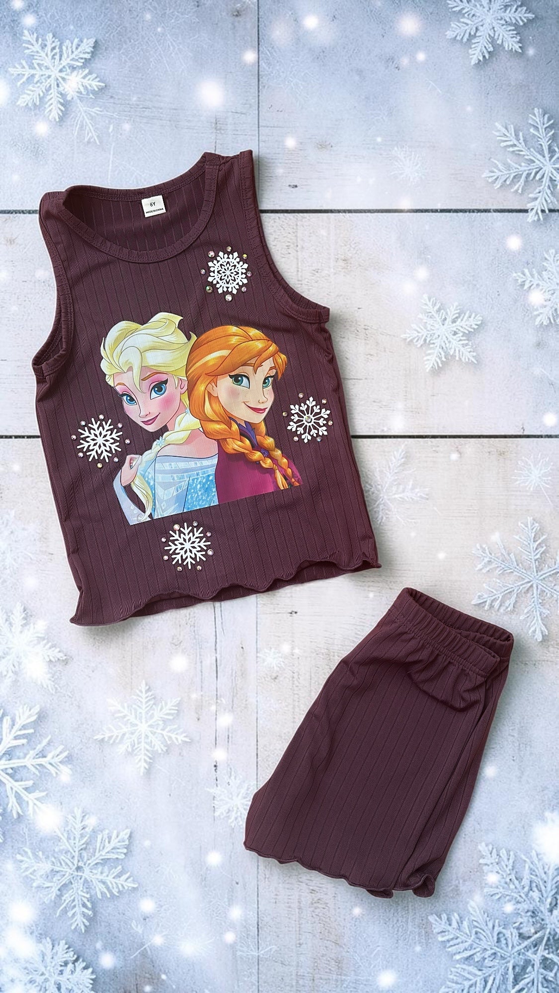 6y frozen Elsa Anna short set