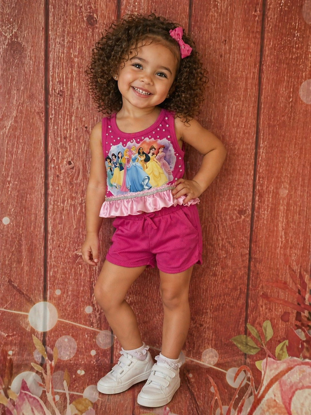4y princess shorts set