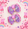 Piggy size peppa hair bows