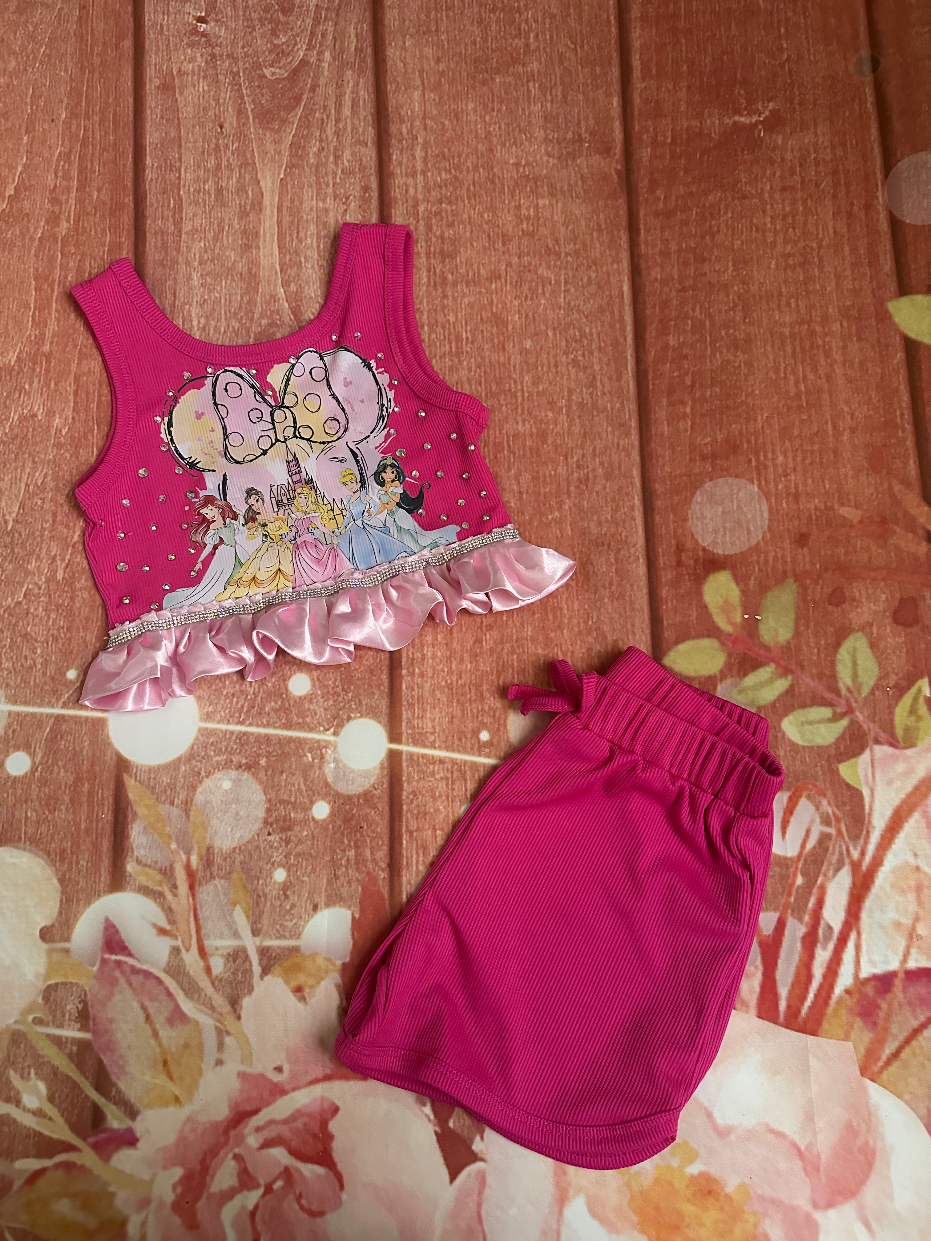 5y princess shorts set