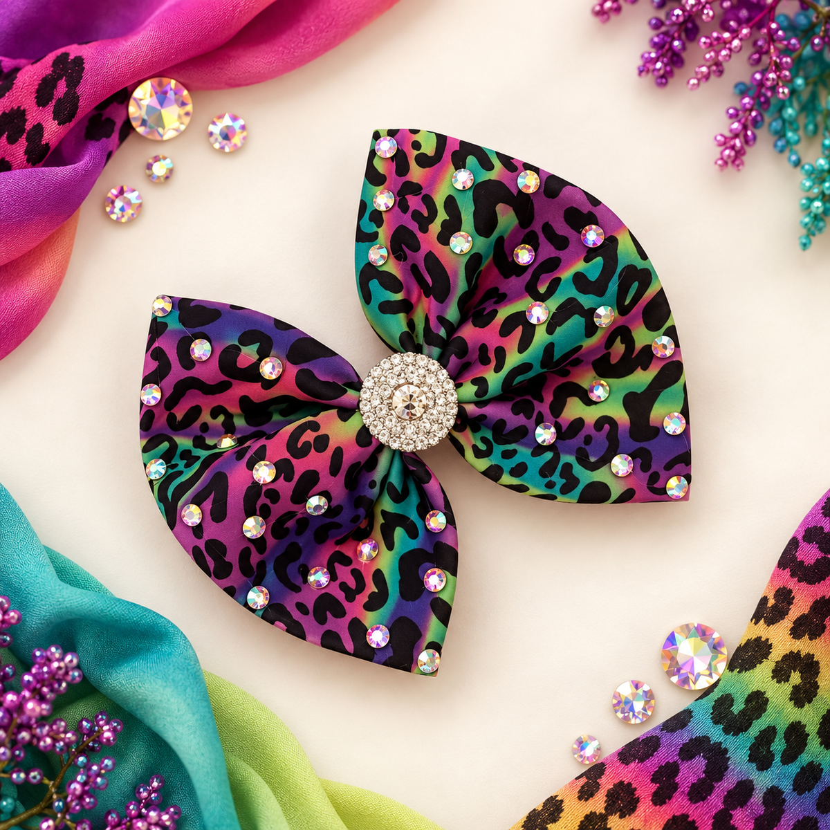 Piggy size rainbow hair clip