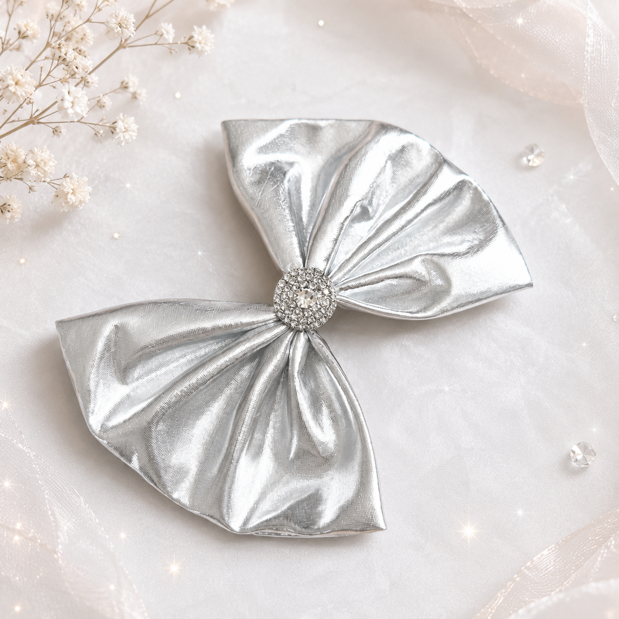 5 inch Silver foil hair clip