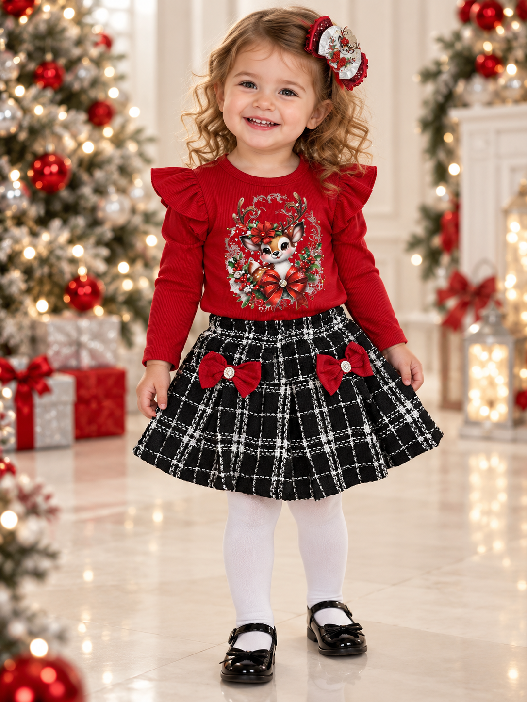 2/3 reindeer set with hair clip