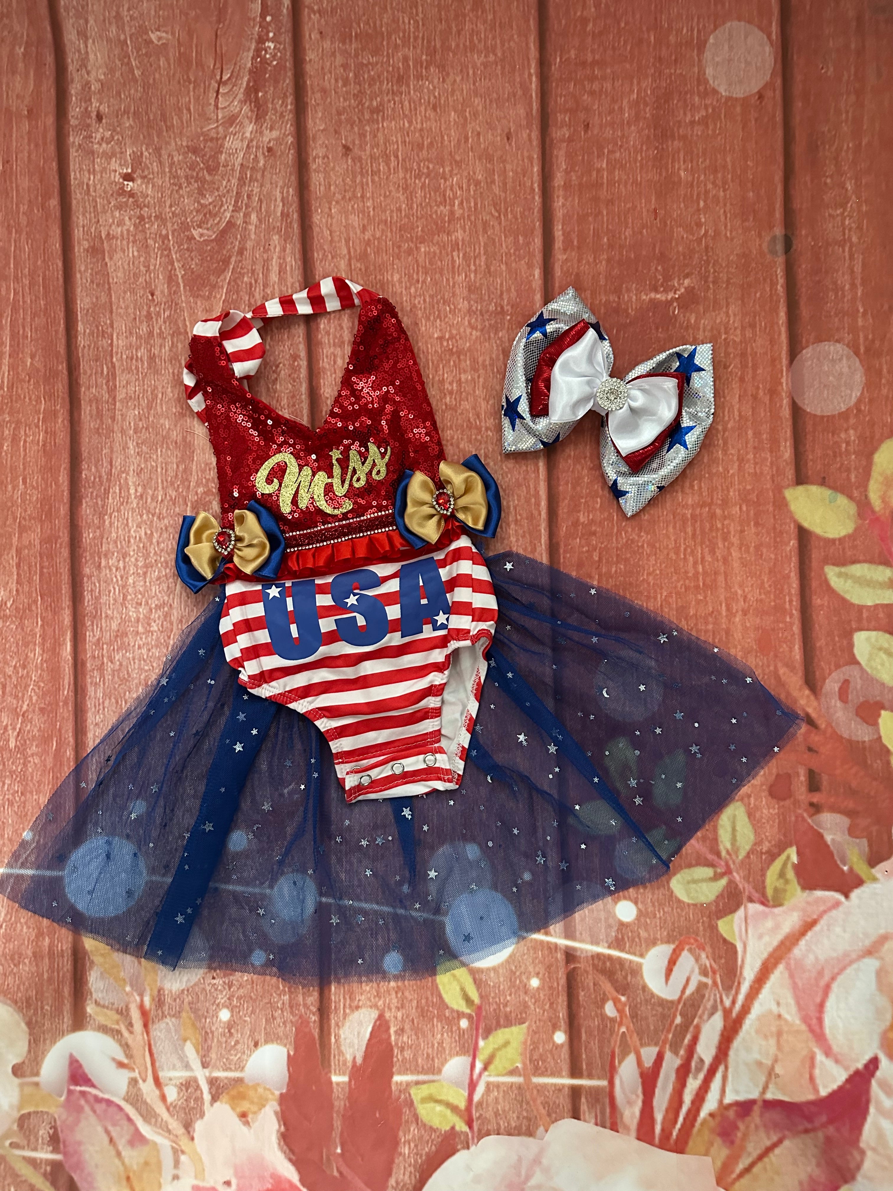 9/12m USA romper set