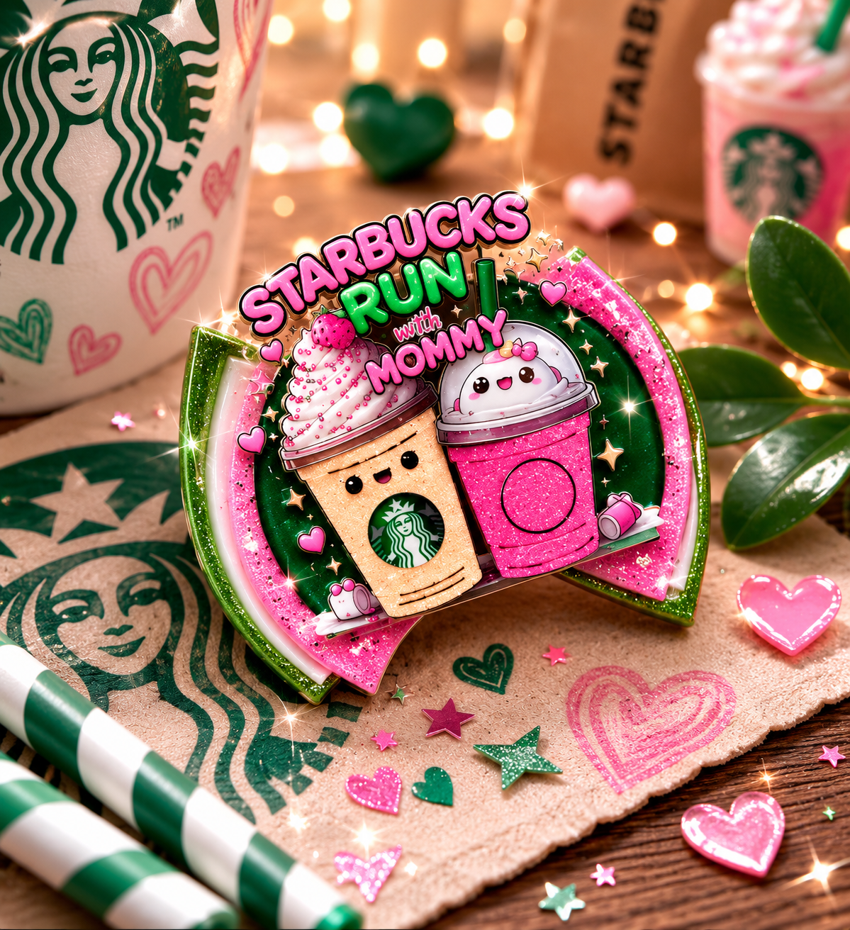 Starbucks piggy bow