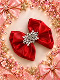6 inch holiday liquid satin hair clip