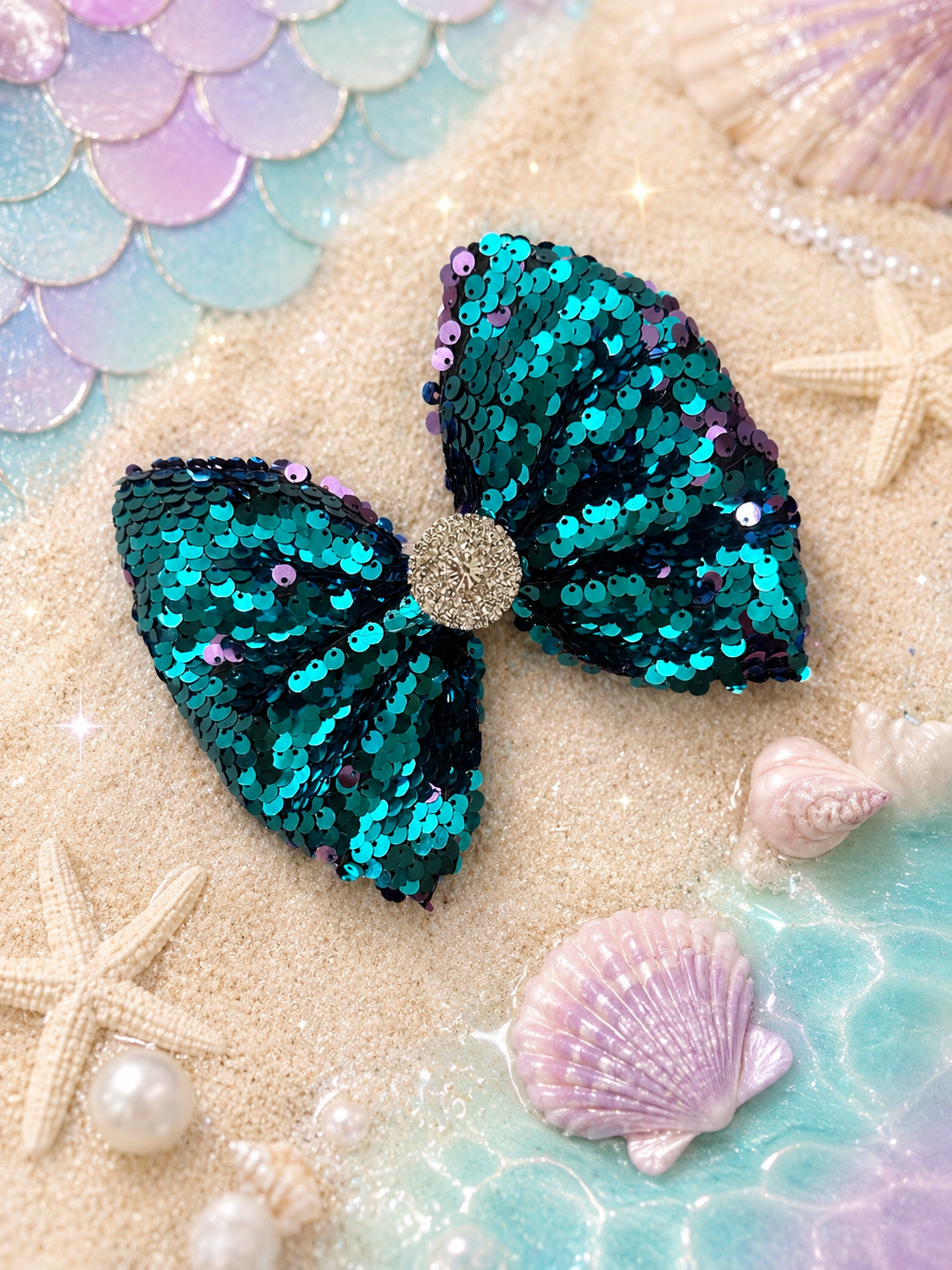 Mermaid flip sequin 5 inch clip