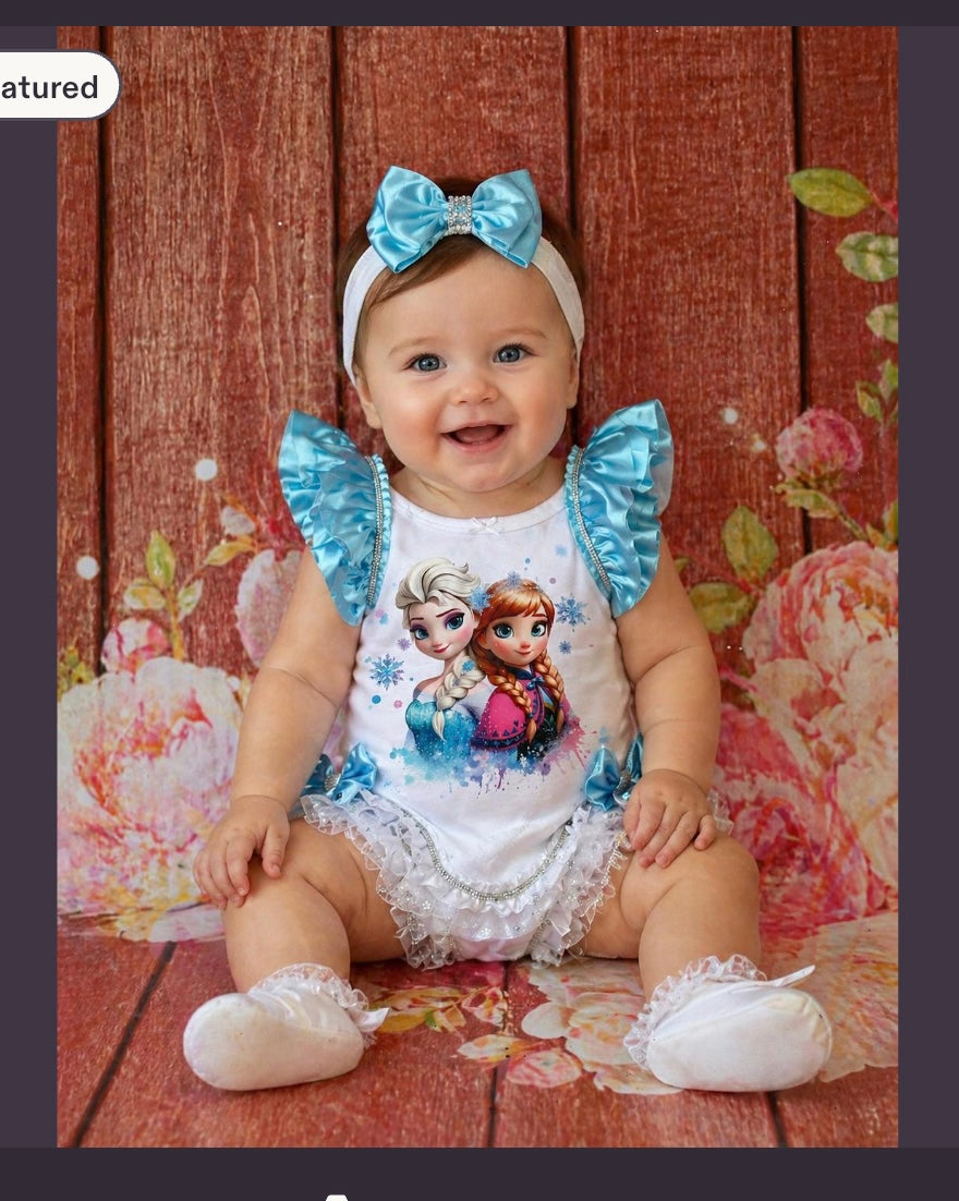 Elsa frozen romper and headband set