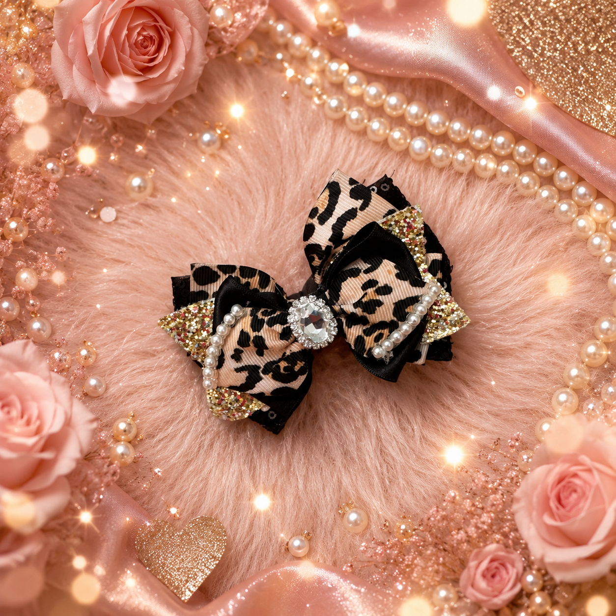 Piggy size leopard hair clip