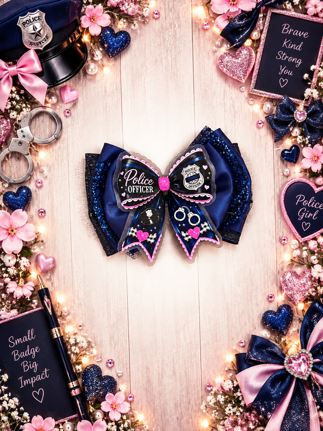 Xl piggy size hair bow police