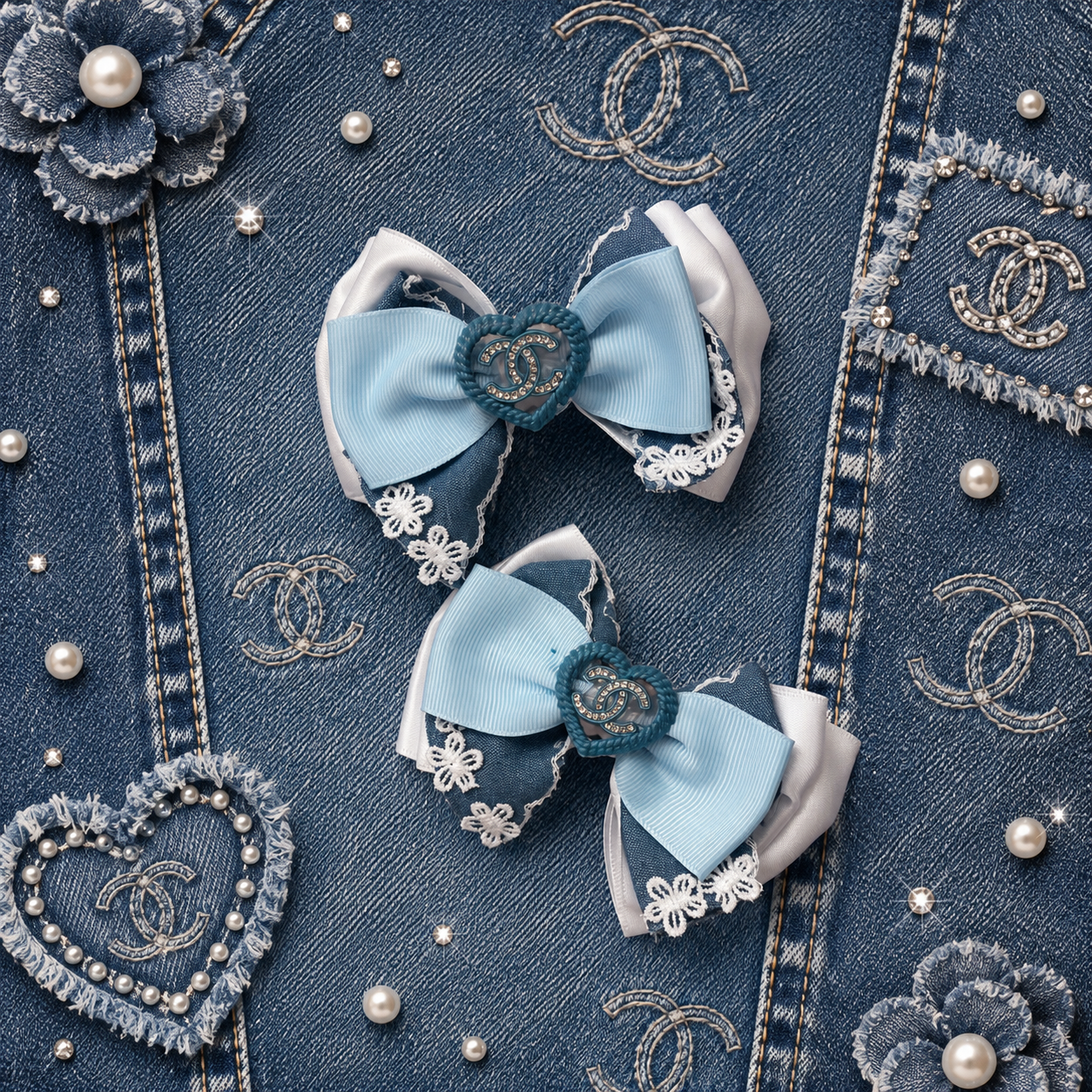 Inspired denim piggy set