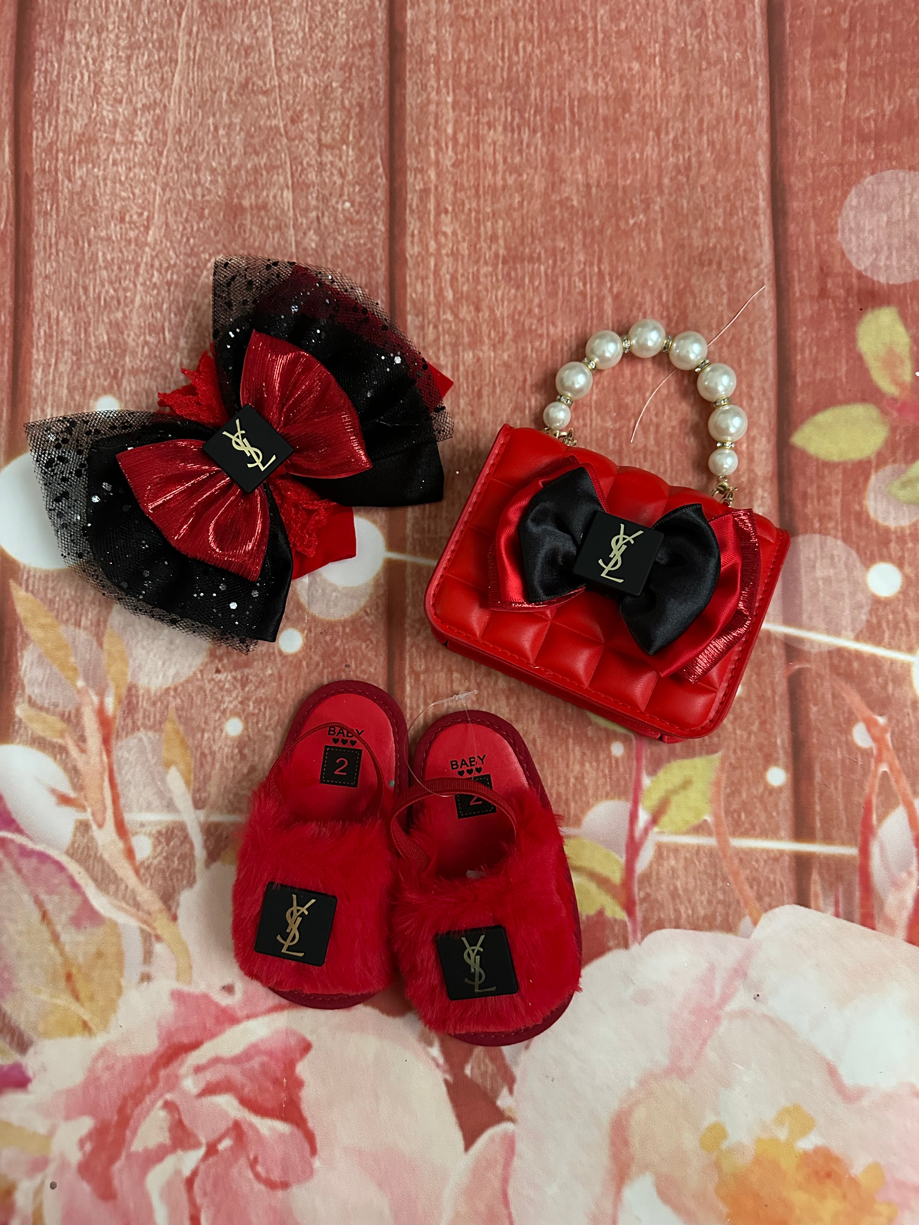 Size 2 baby shoes purse and headband gift set