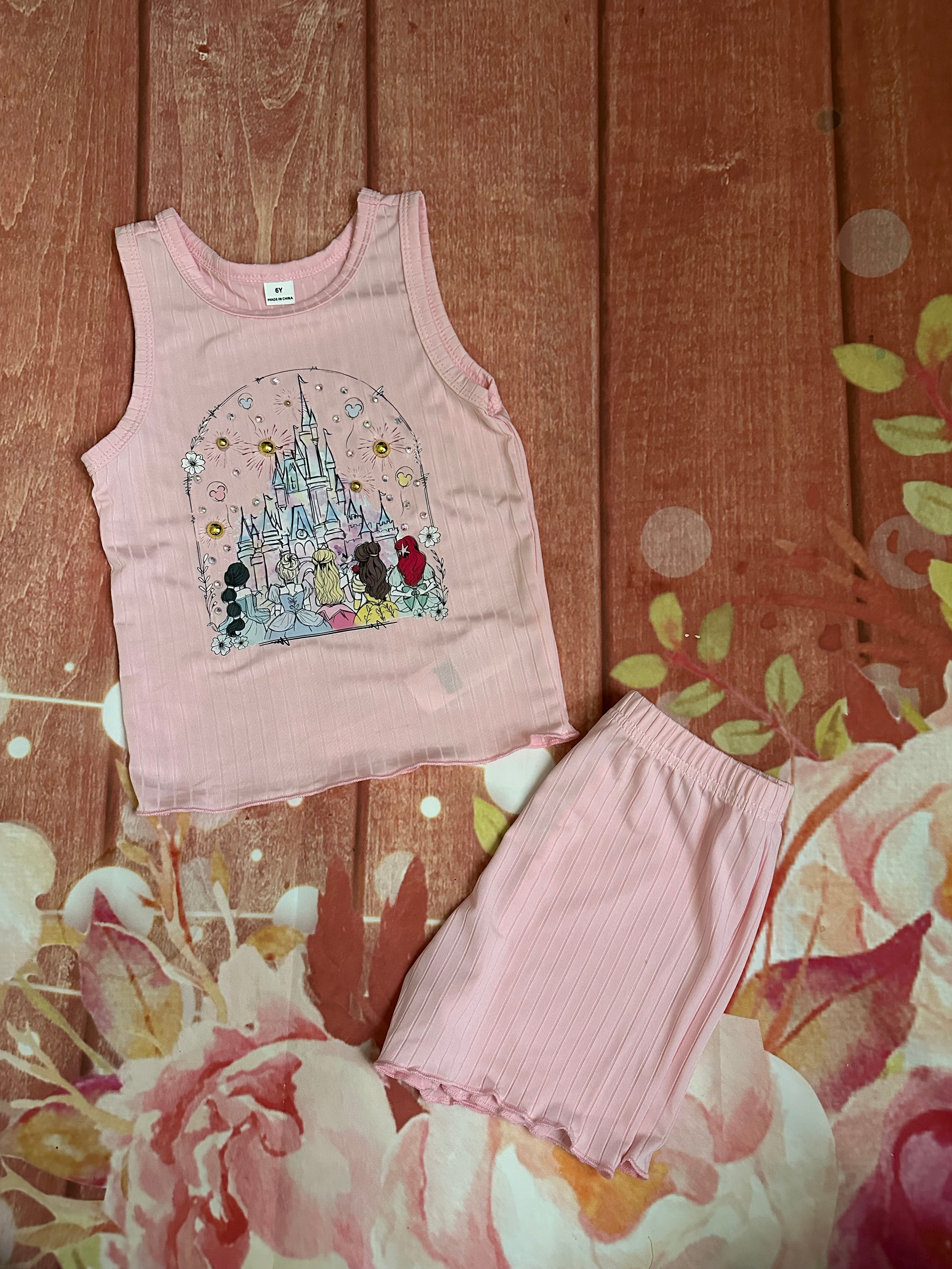 6y princess shorts sets