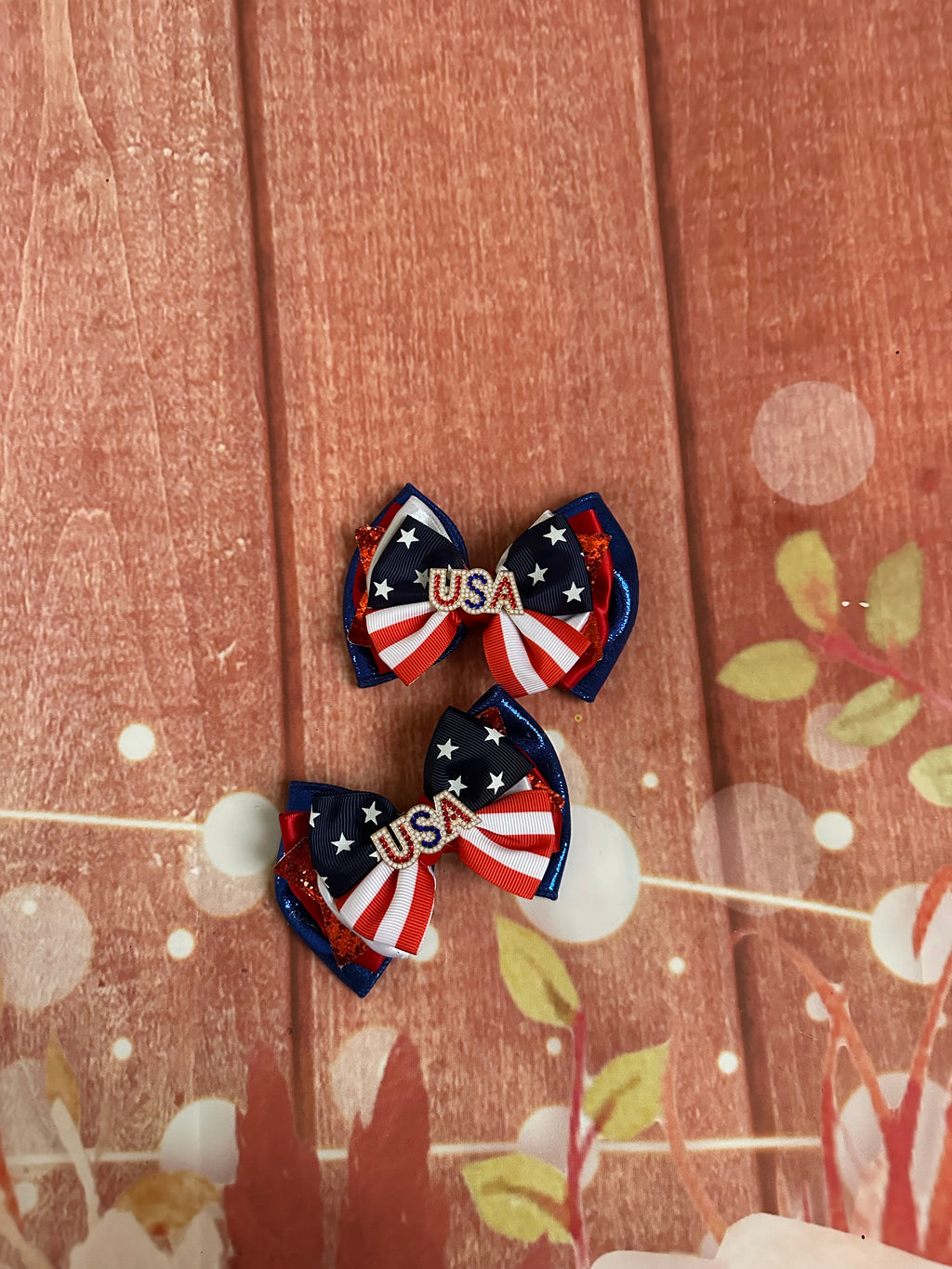 USA 4th of July single piggy clip