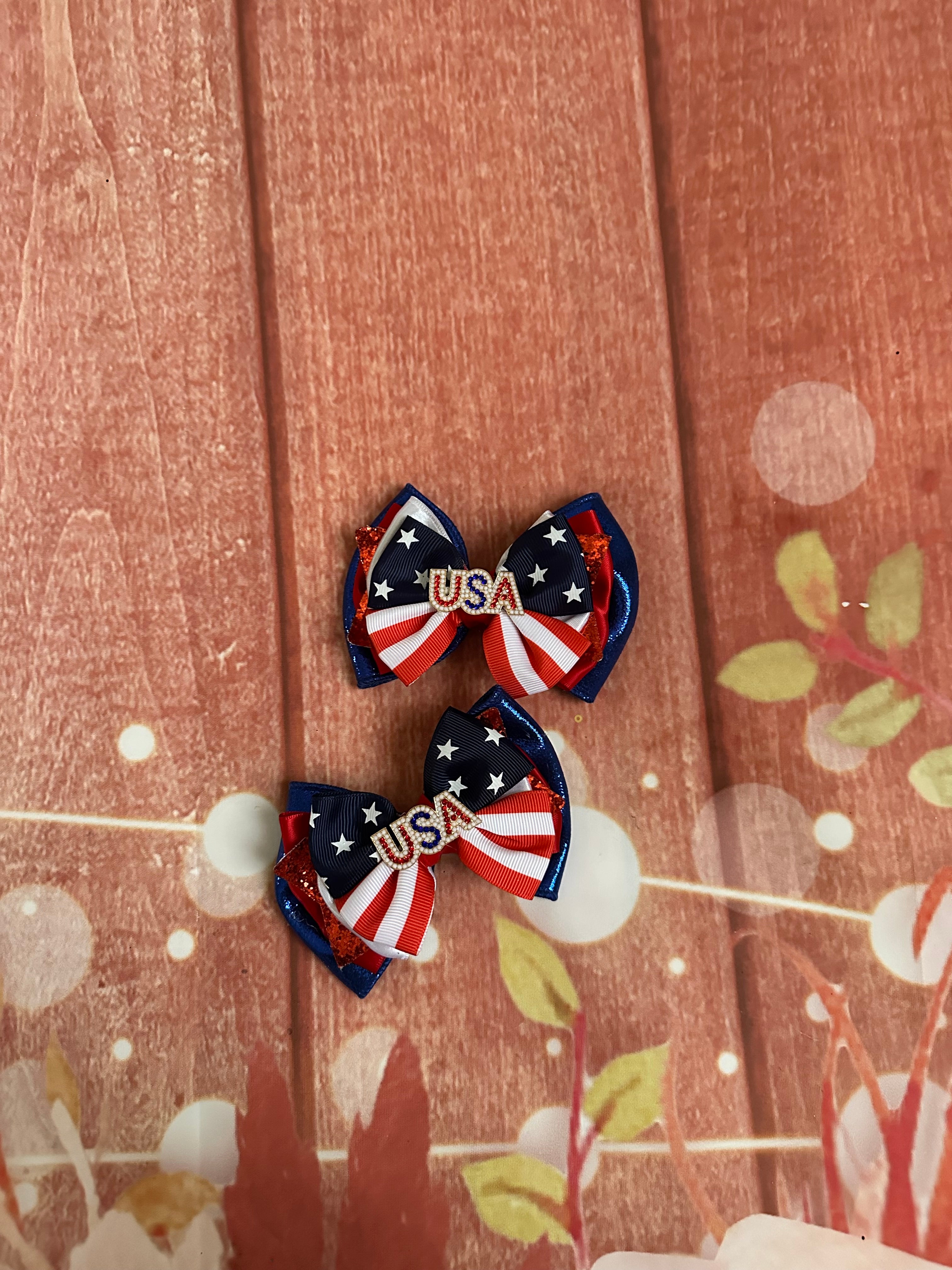 USA 4th of July single piggy clip