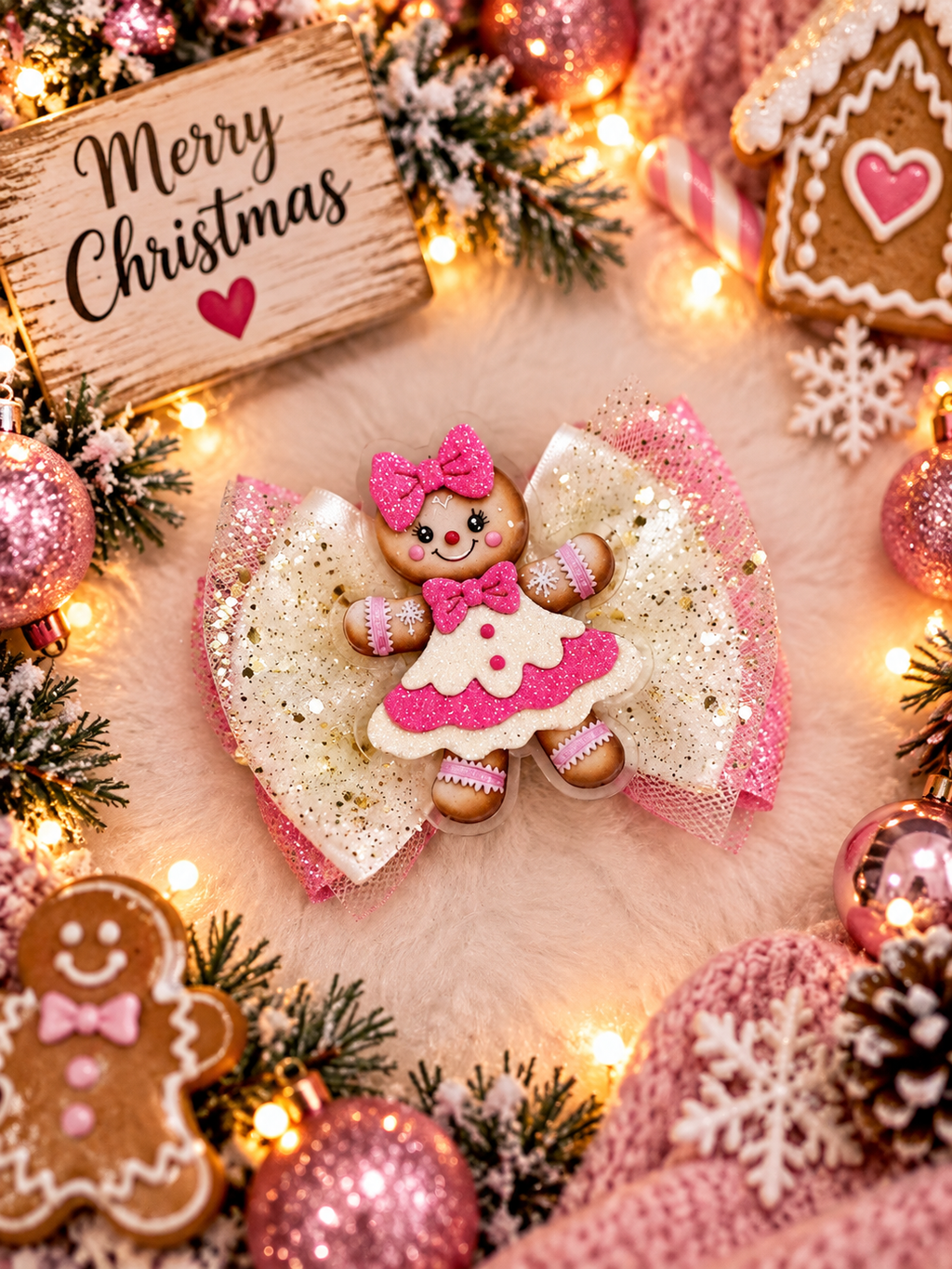 Piggy size gingerbread bow