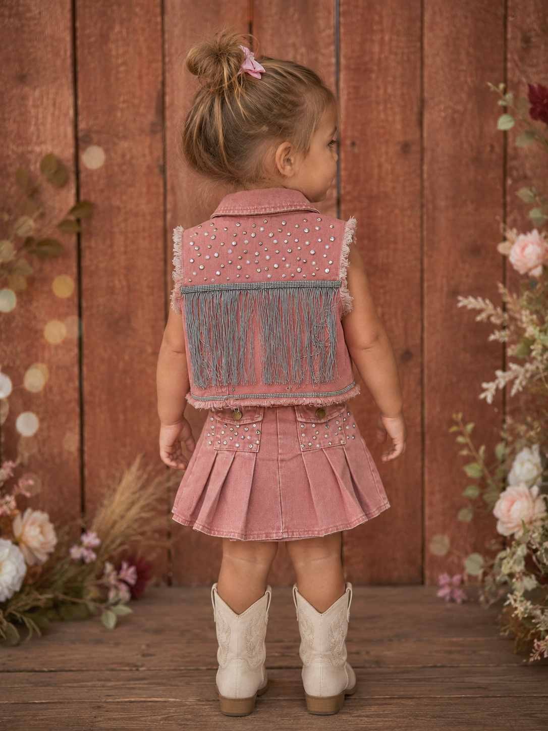 18/24 denim cowgirl skirt set