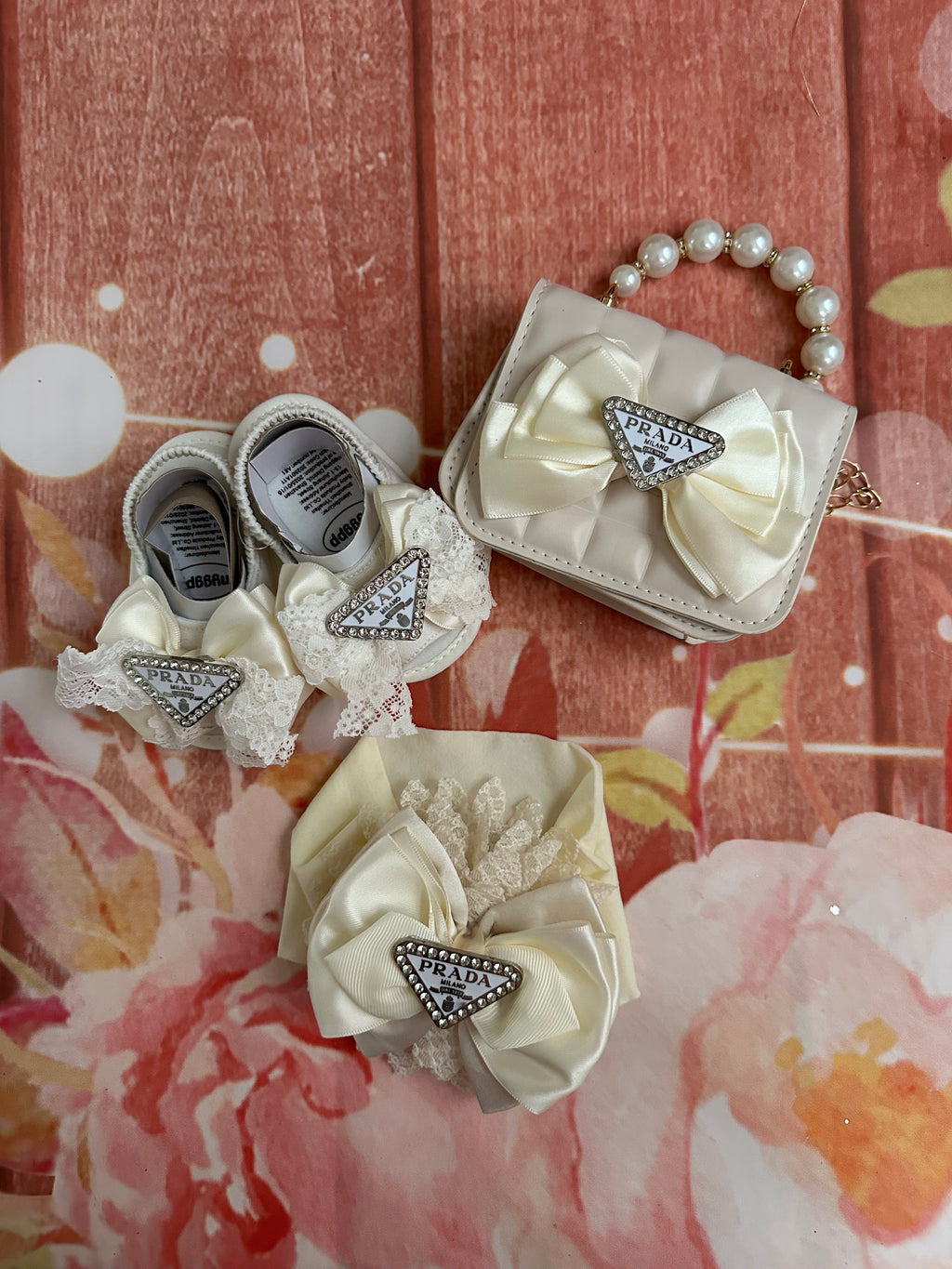 Size 1 shoes and  purse baby gift set