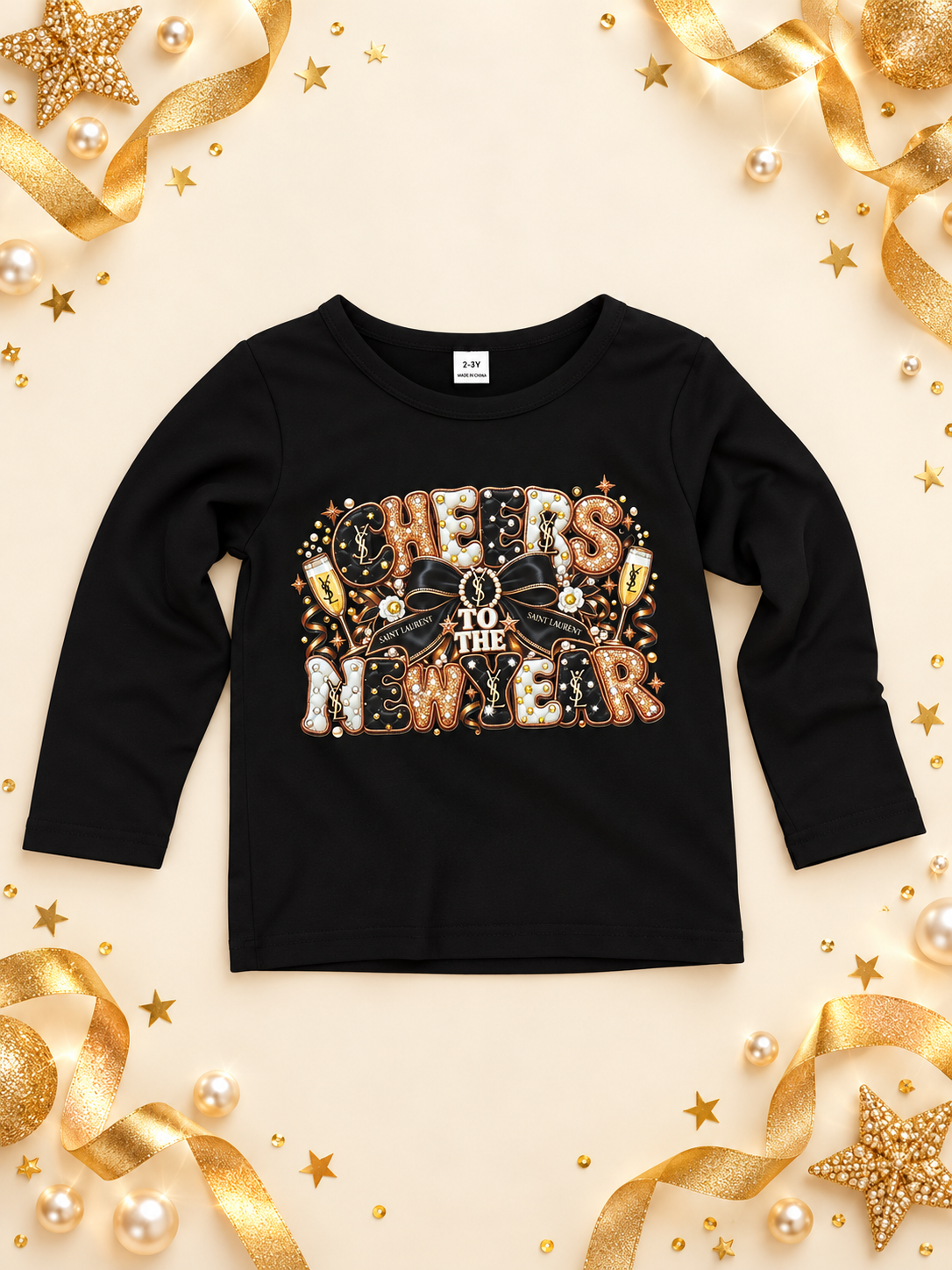 2/3 new years long sleeve top
