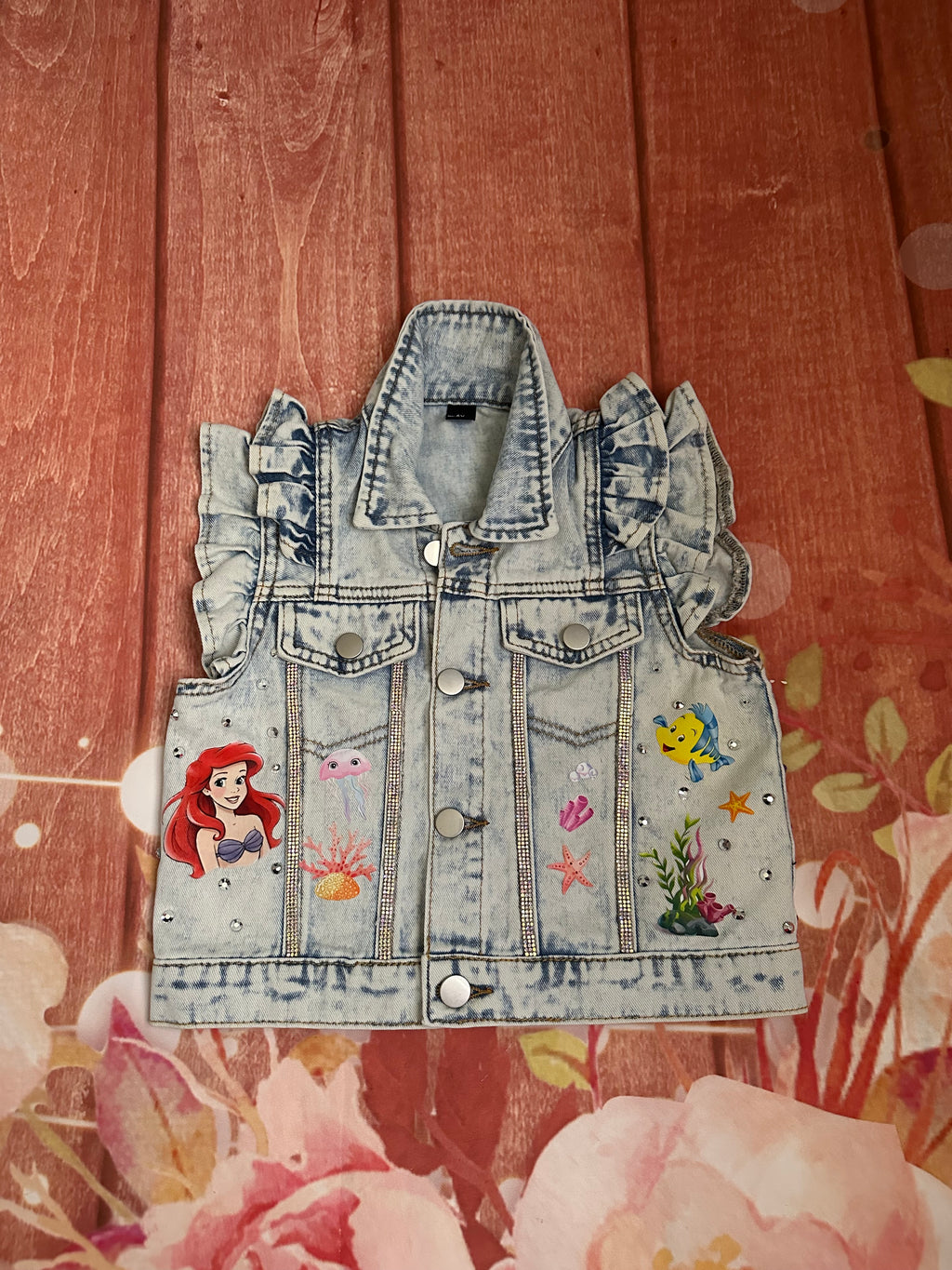 6y Ariel denim jacket with mirror