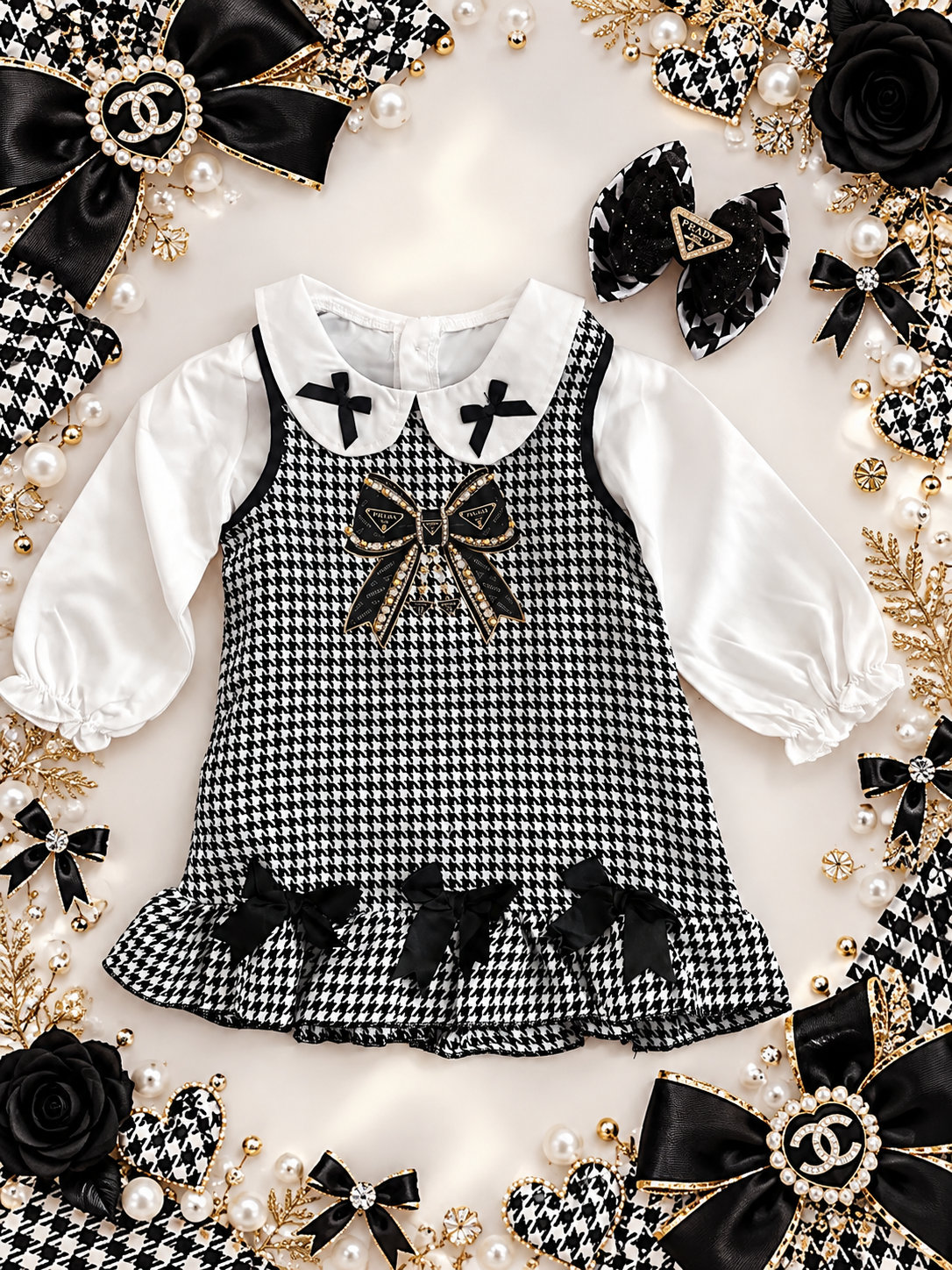 2/3 Prada dress and clip set )