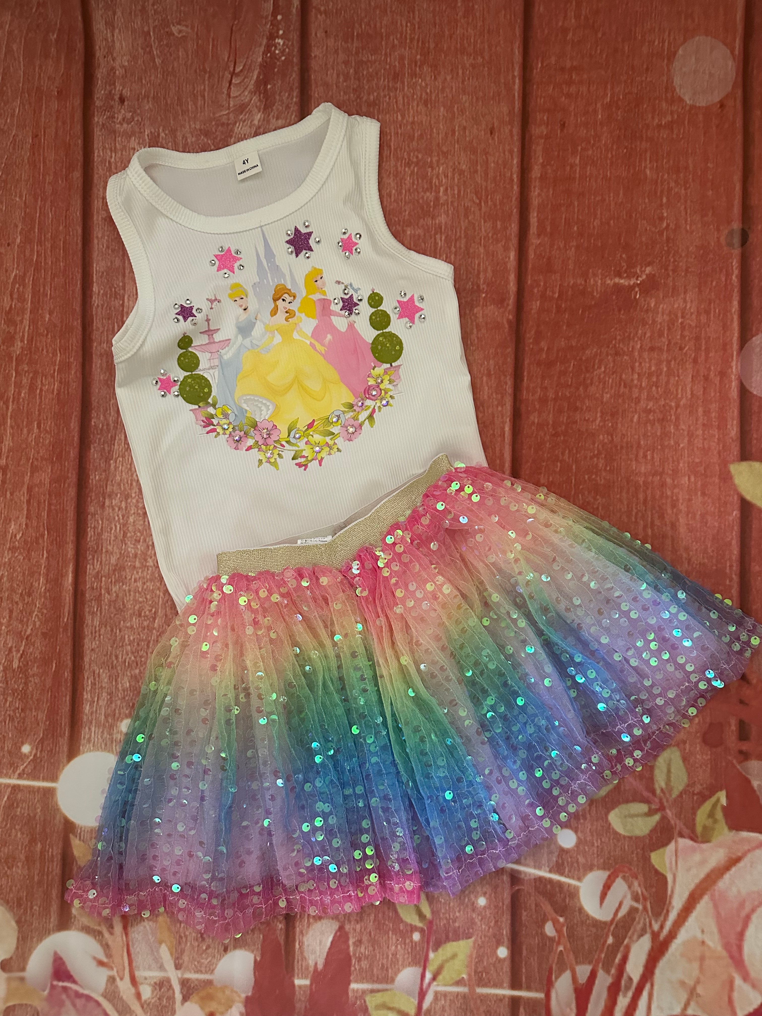 4y princess summer skirt set