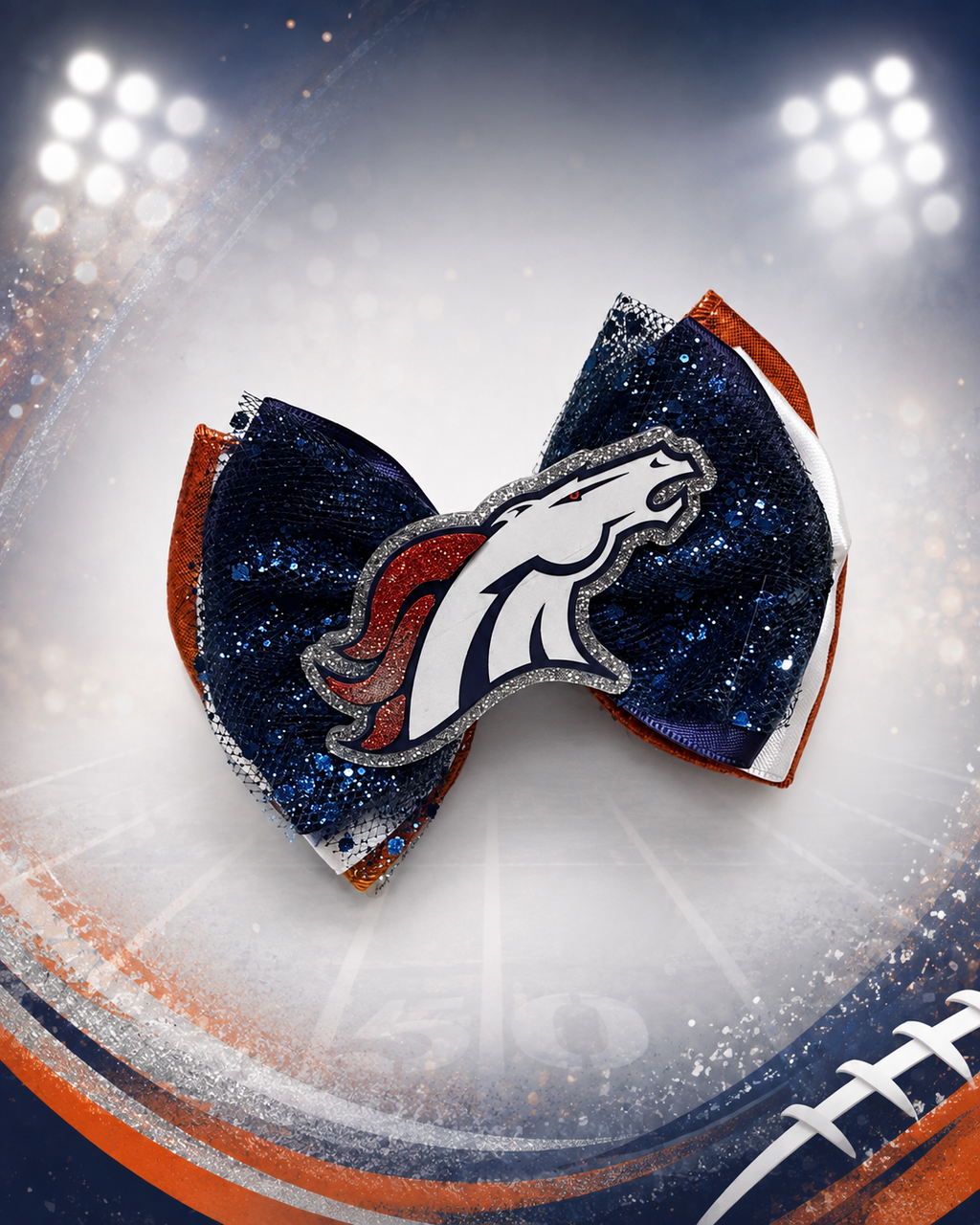 Denver broncos football piggy bow
