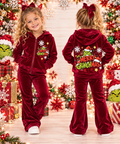5y grinch zip up velour set