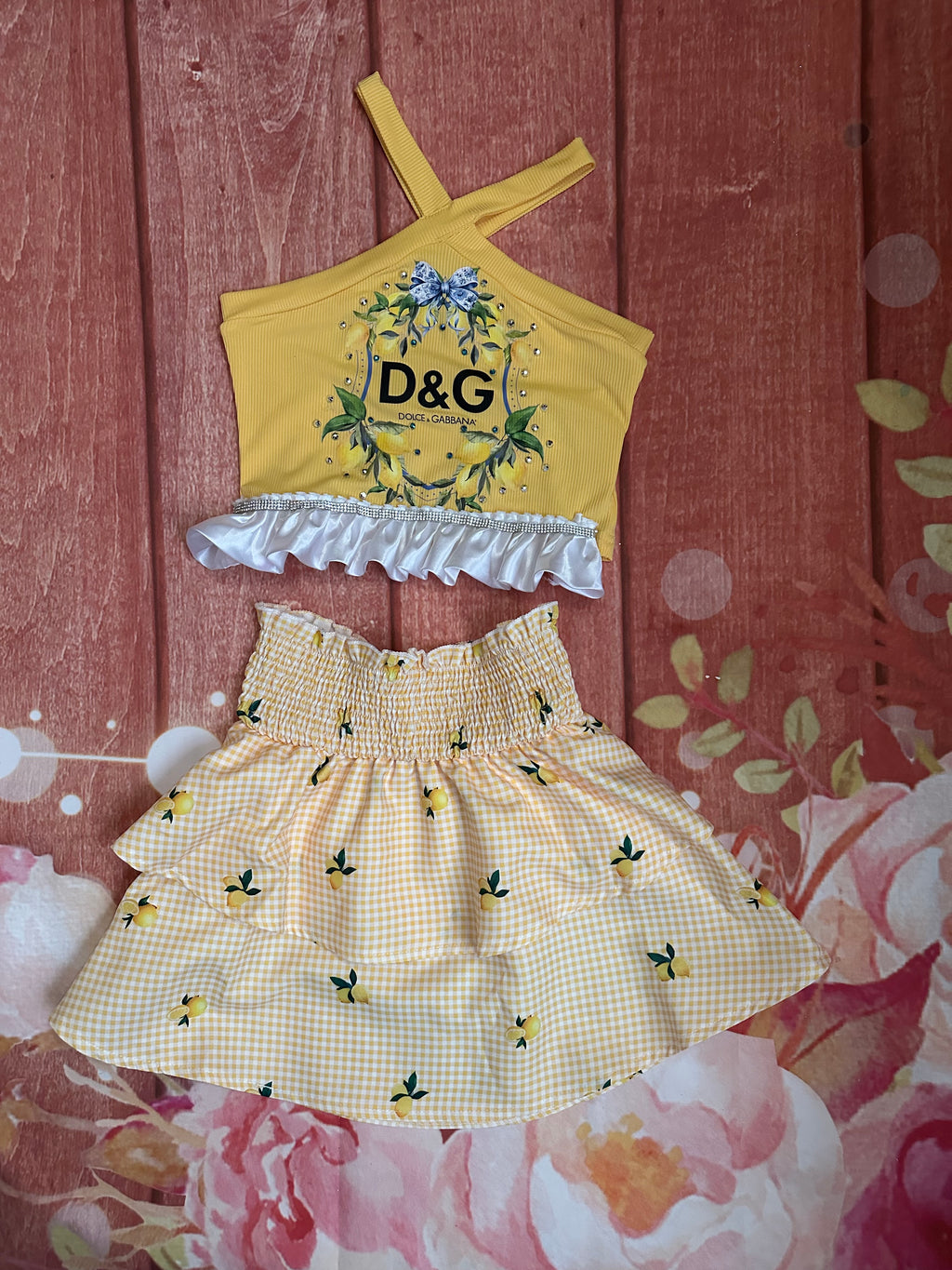 6y D&G lemon skirt set