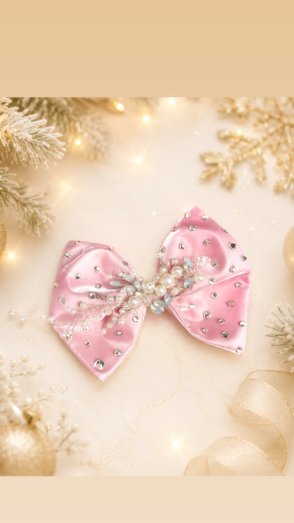 Pink rhinestone clip