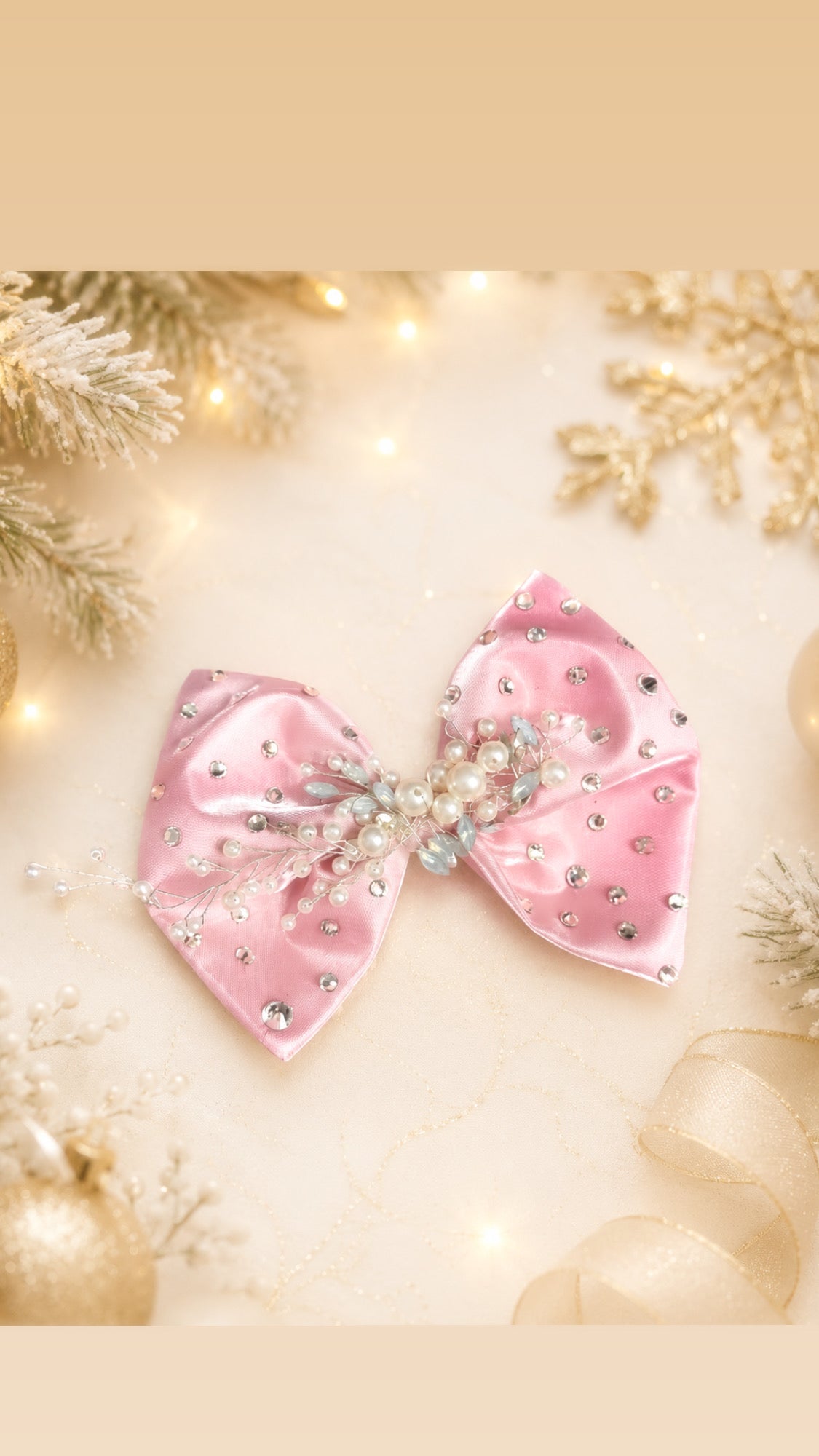 Pink rhinestone clip