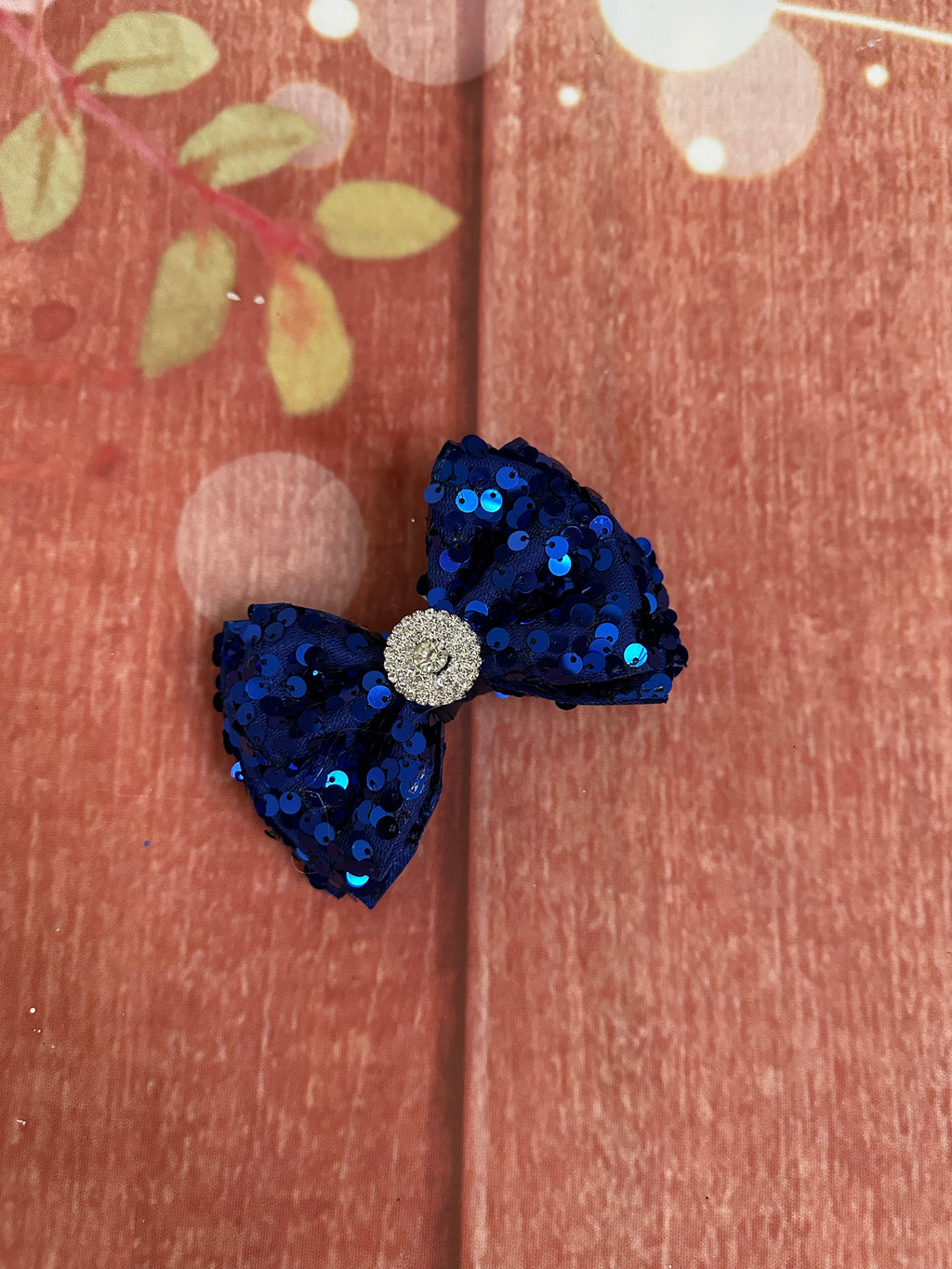 Sequin hair bow piggy size
