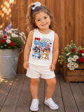 Pre order USA 4th of July shorts set