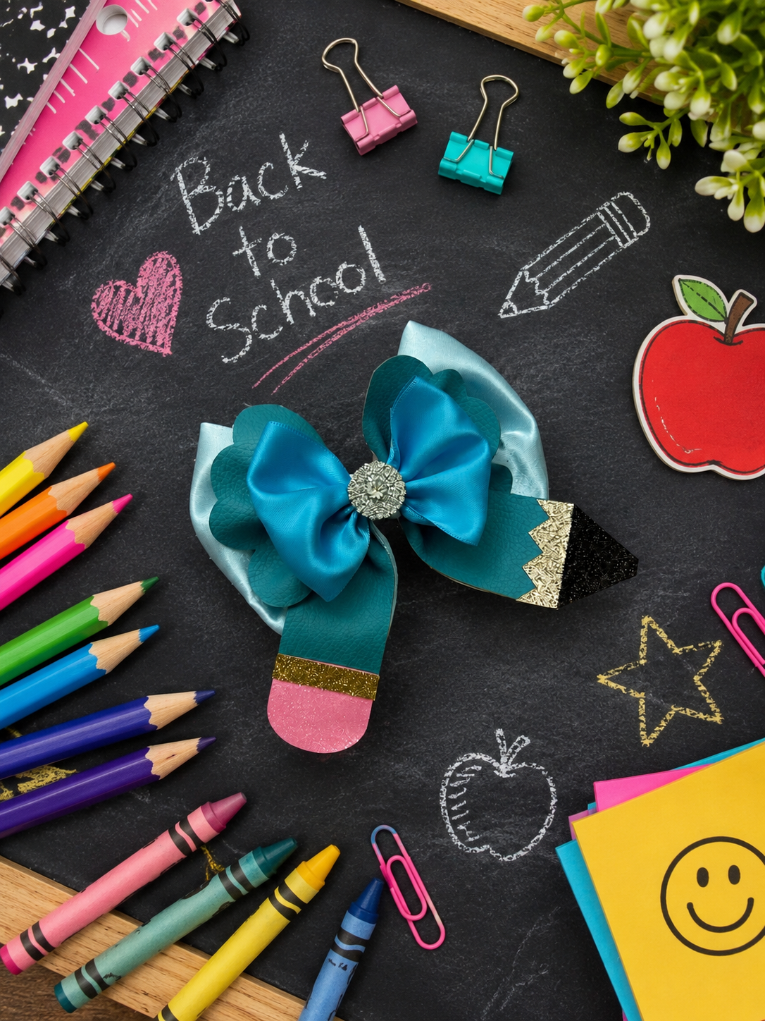 Blue pencil back to school clip