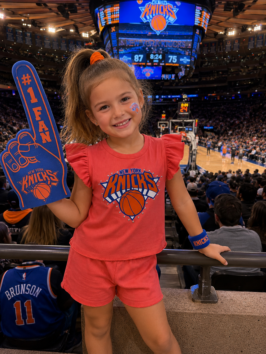 5y Knicks basketball short set