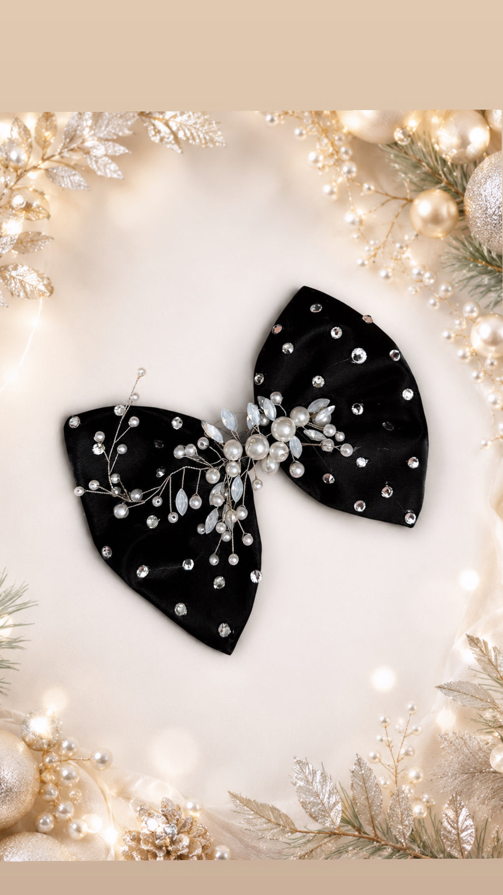 Black rhinestone hair Clip