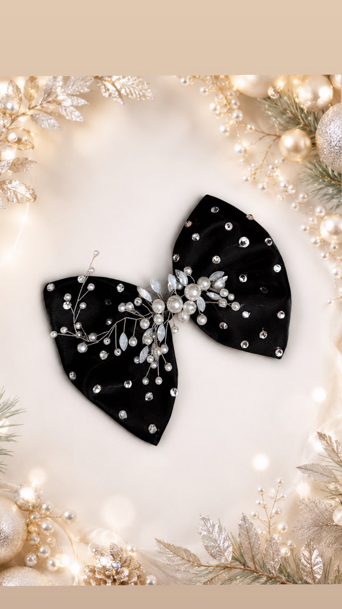 Black rhinestone hair Clip
