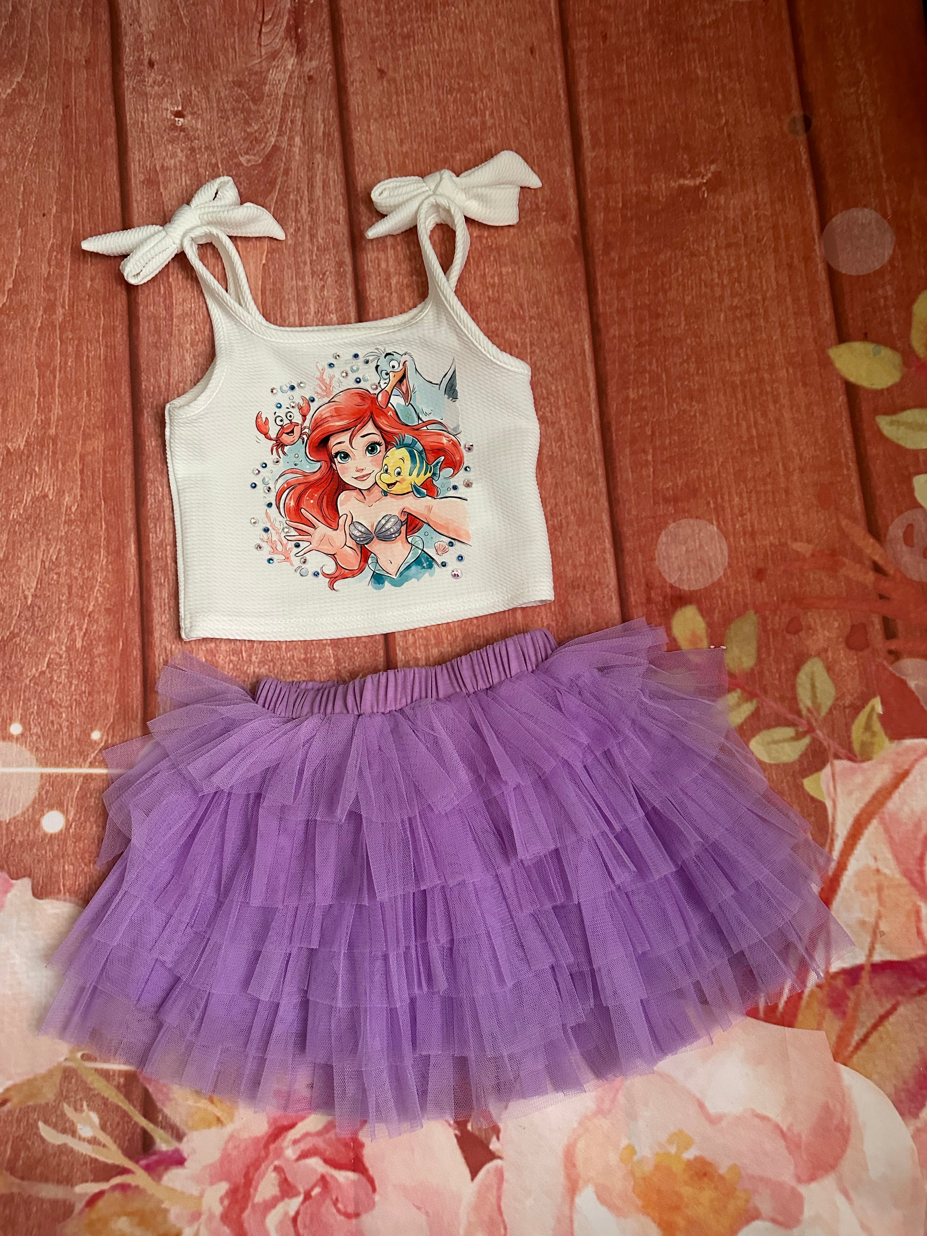 4y tutu and crop Ariel set