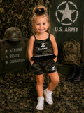 3/4y short set with ruffle