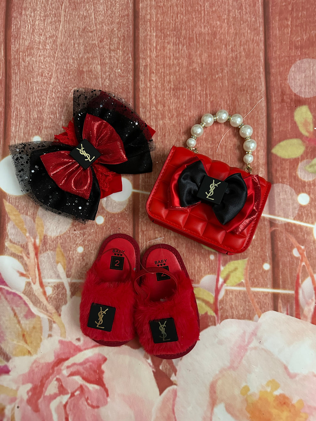 Size 2 baby shoes purse and headband gift set