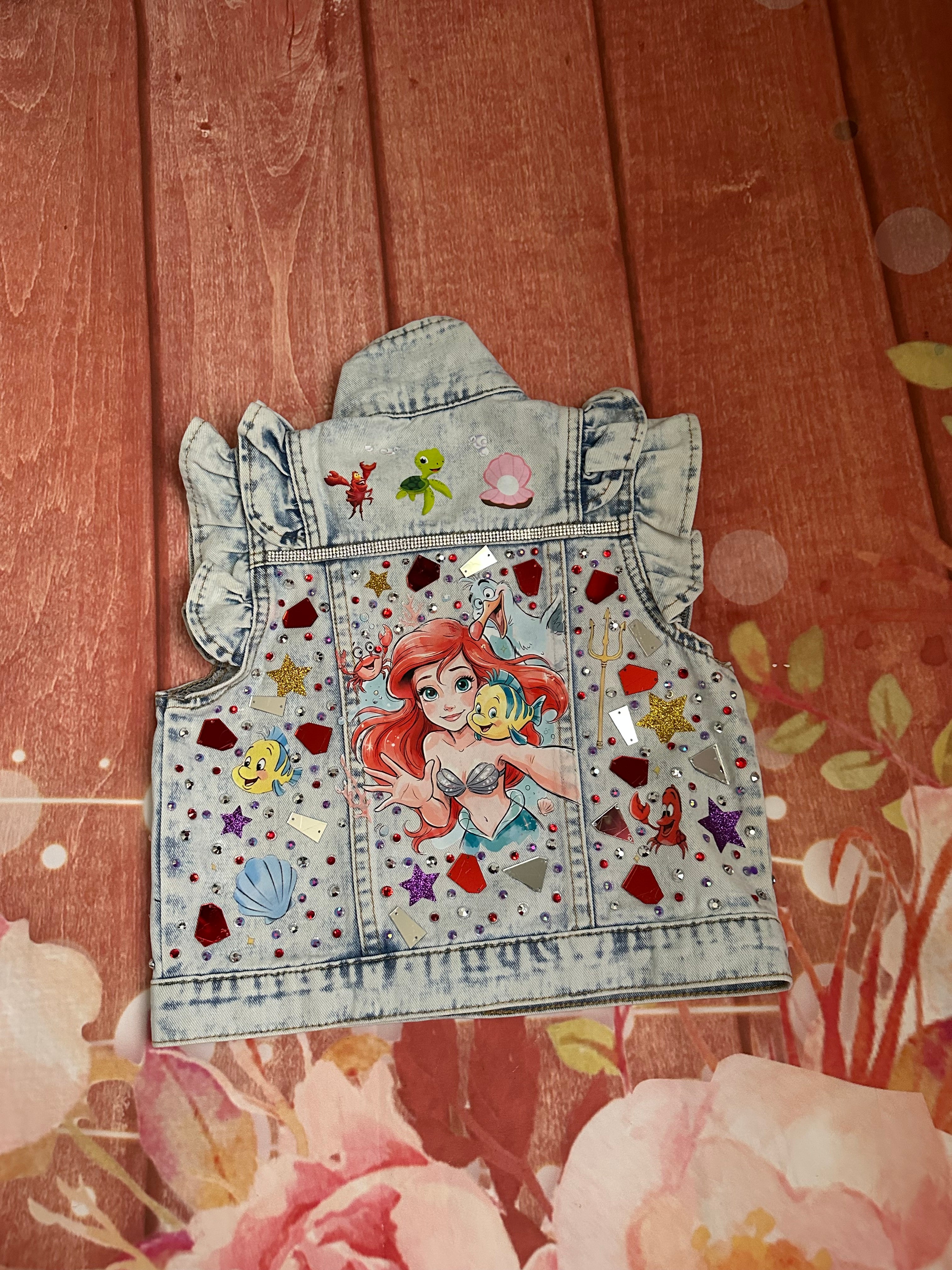 6y Ariel denim jacket with mirror