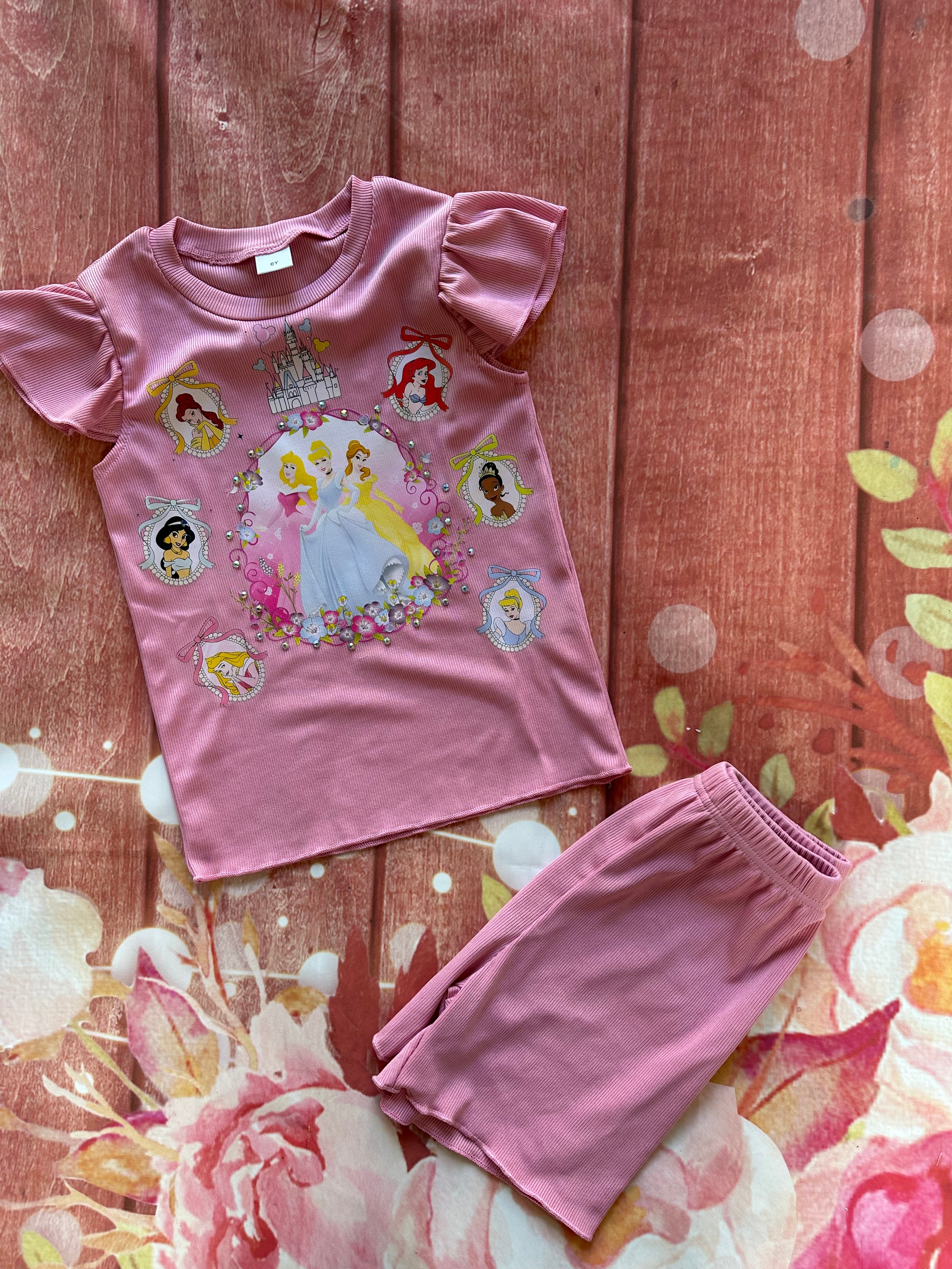 6y princess short set