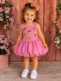 4y back to school pencil bubble dress with matching Hair bow