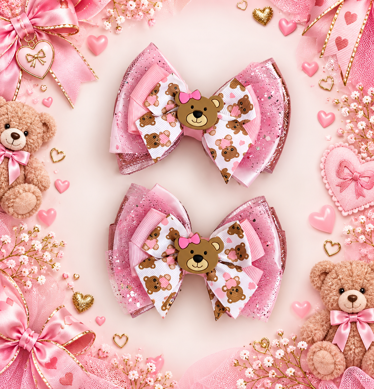 Pigtail set teddy bear